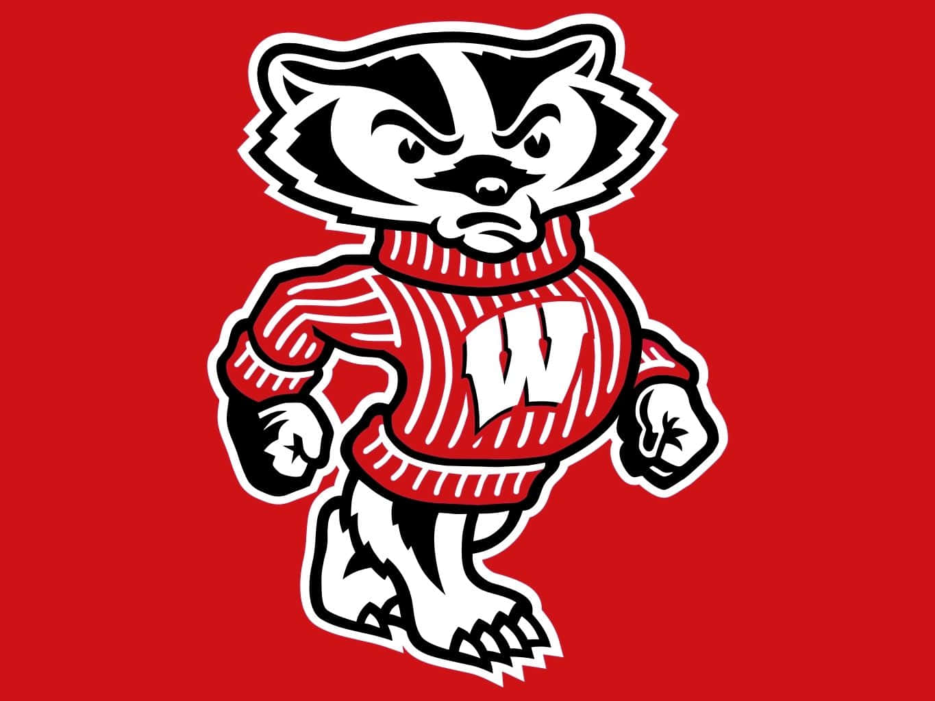 Wisconsin Badgers, red sweater, white W, HD Desktop Wallpaper