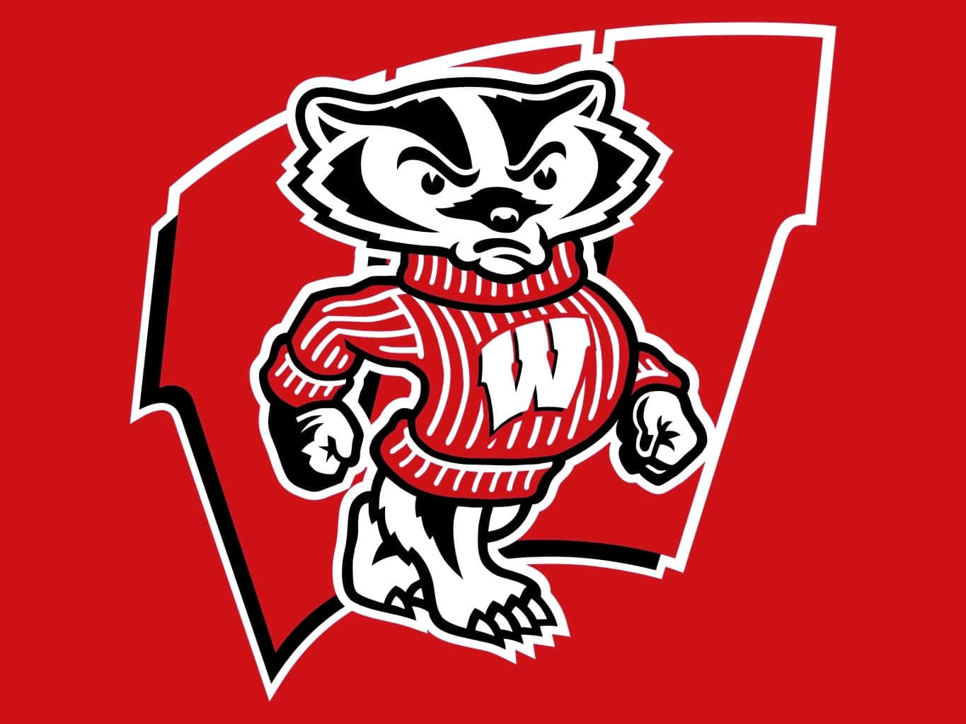 Wisconsin Badgers, red sweater, white W, HD Desktop Wallpaper