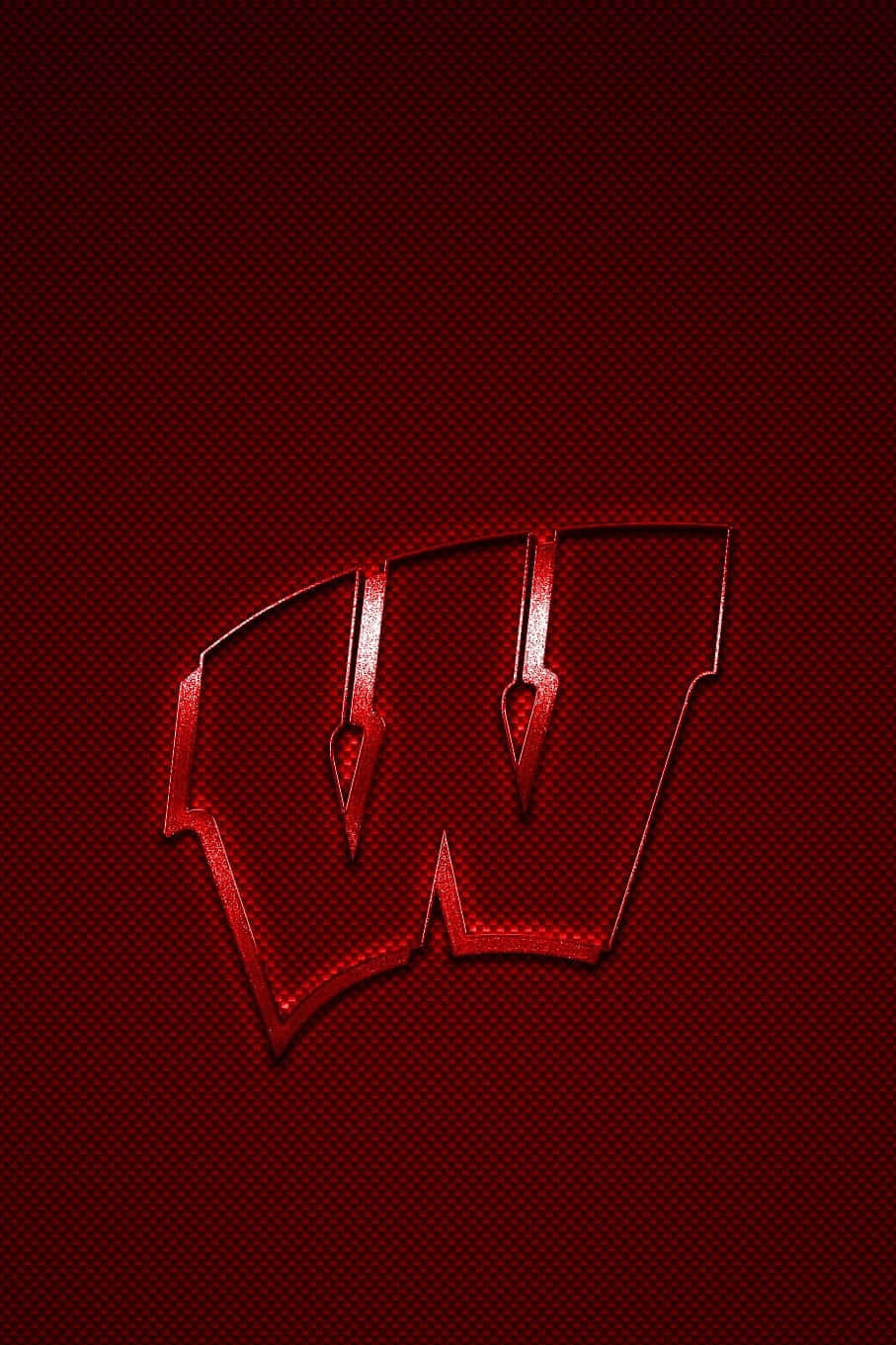 Wisconsin Badgers, red stylized W logo, metallic highlights, HD Phone Wallpaper