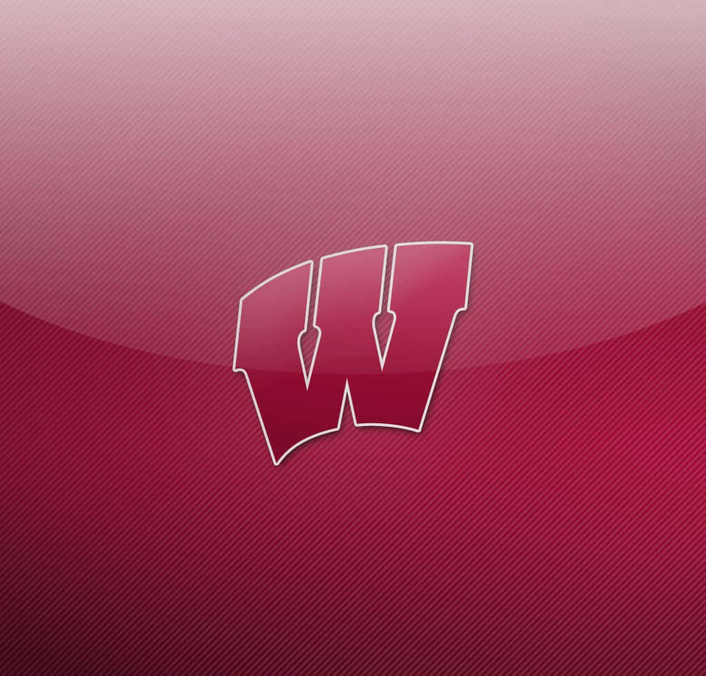 Wisconsin Badgers, crimson 'W' logo, white outline, SD Desktop Wallpaper