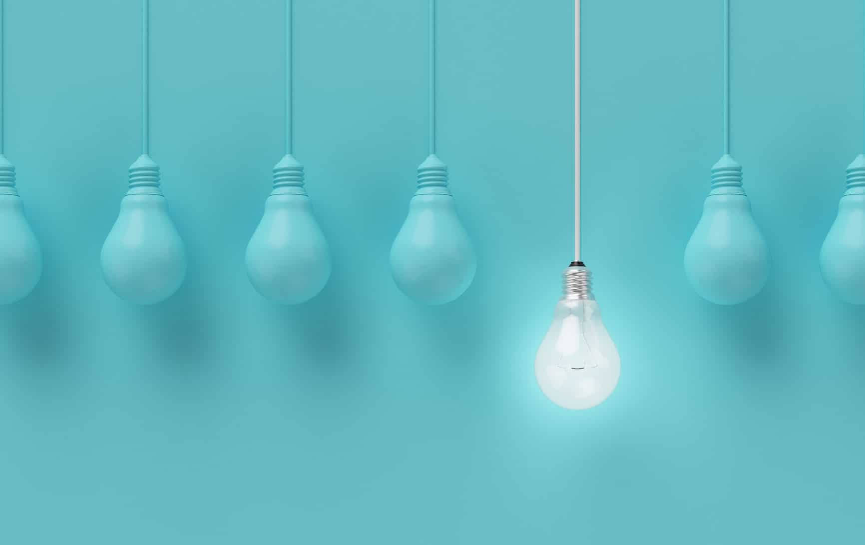 light bulb, glowing, muted blue, HD Desktop Wallpaper