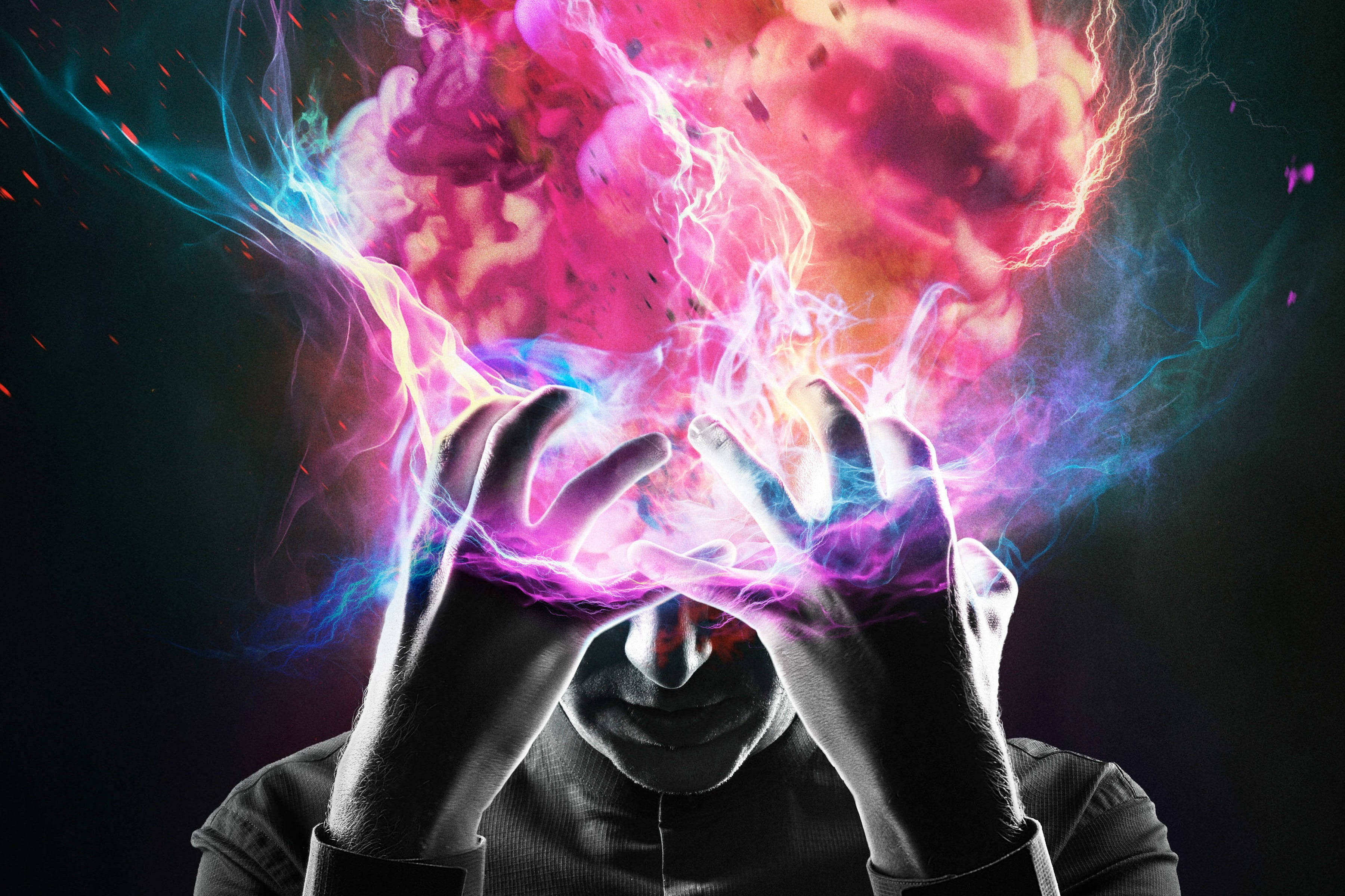 Wise, pink, blue, 2K Desktop Wallpaper