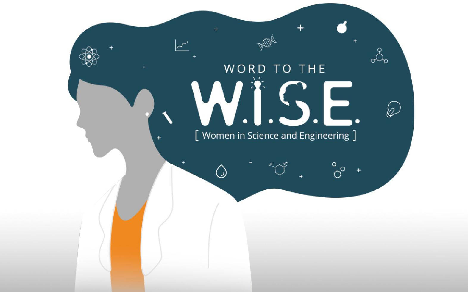 Word to the W.I.S.E., woman in lab coat, thought bubble, HD Desktop Wallpaper