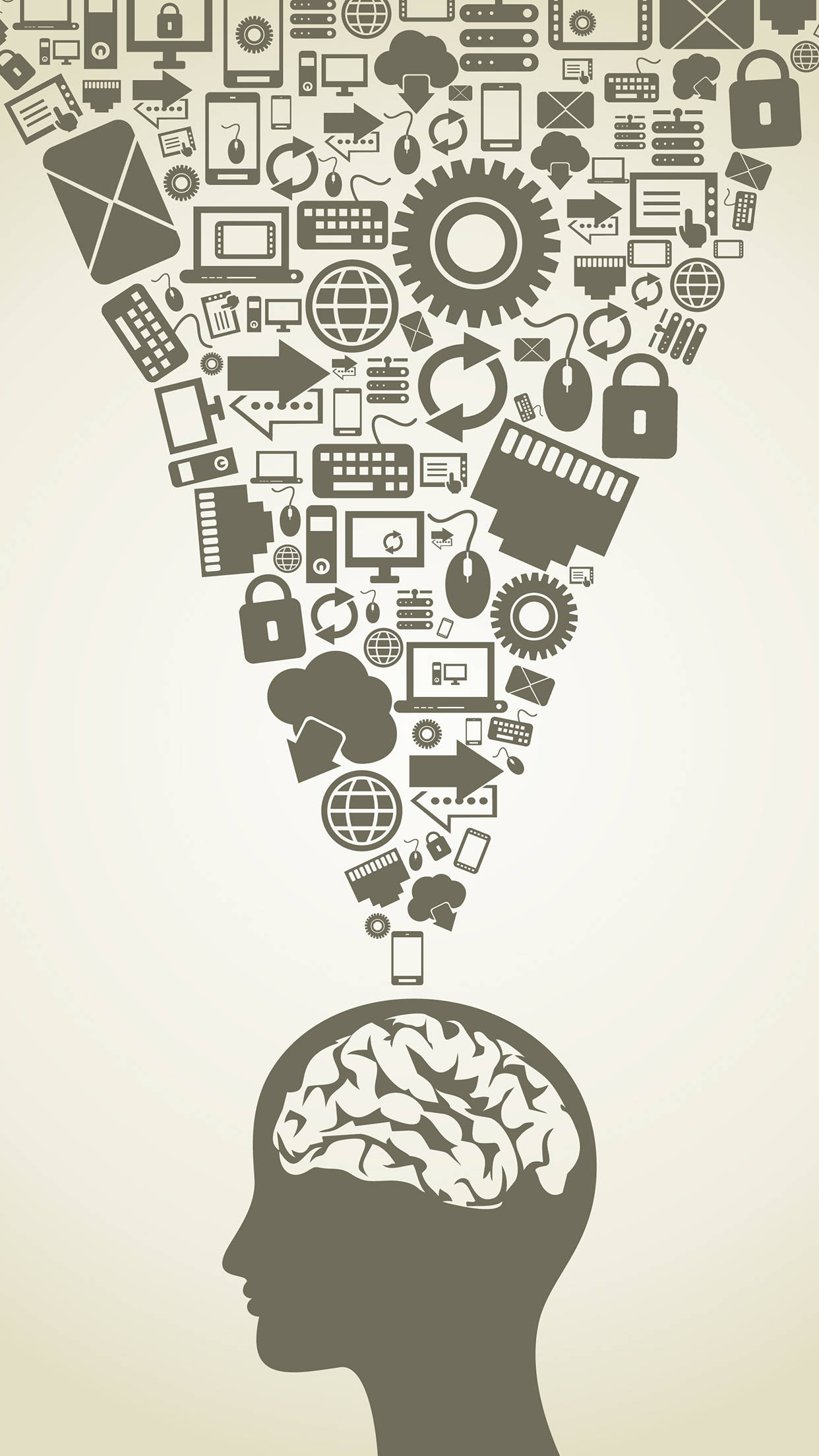 Wise, monochrome, abstract illustration, Full HD Phone Wallpaper