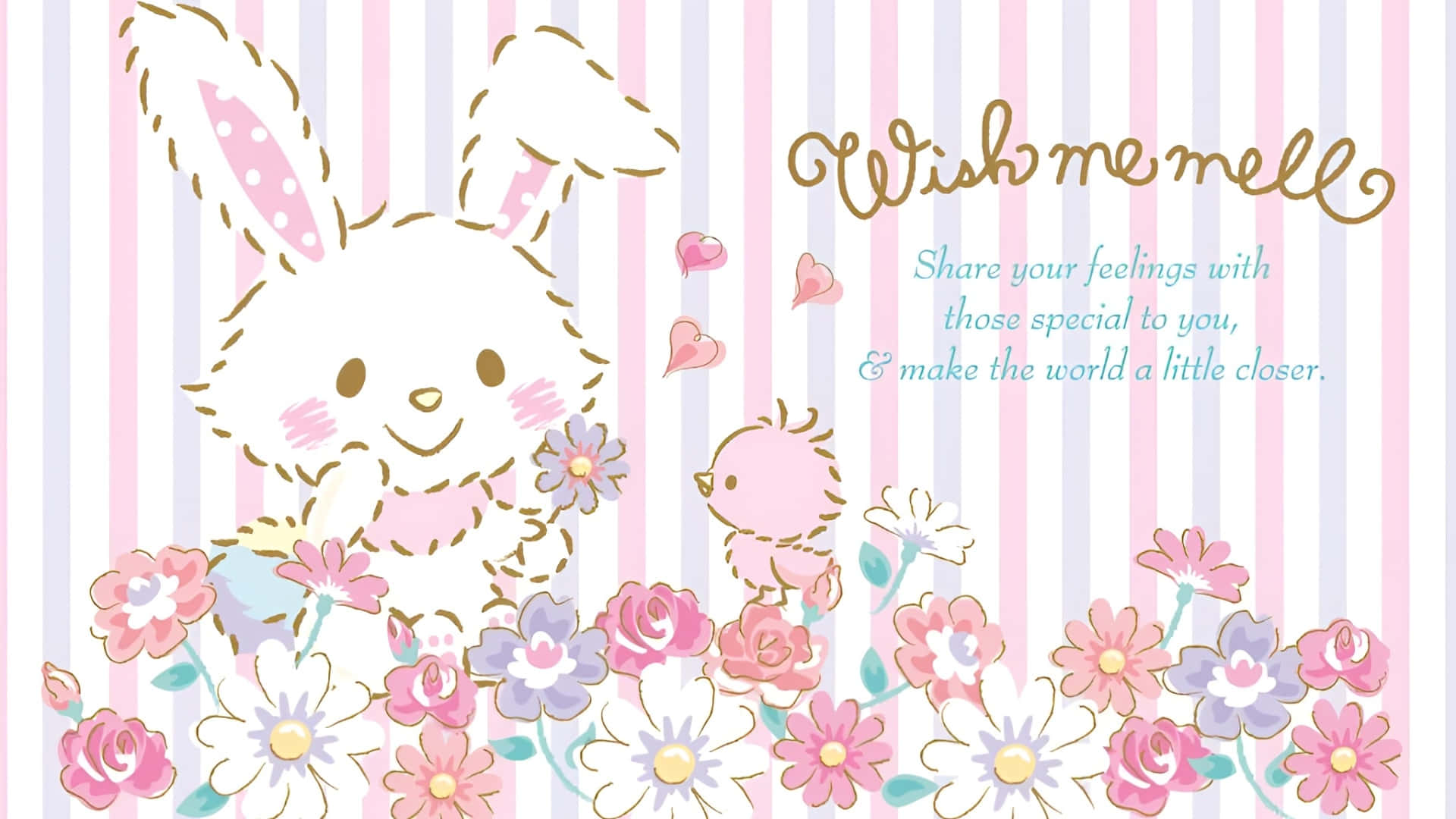 Wish Me Mell, cute bunny, chick, Full HD Desktop Wallpaper