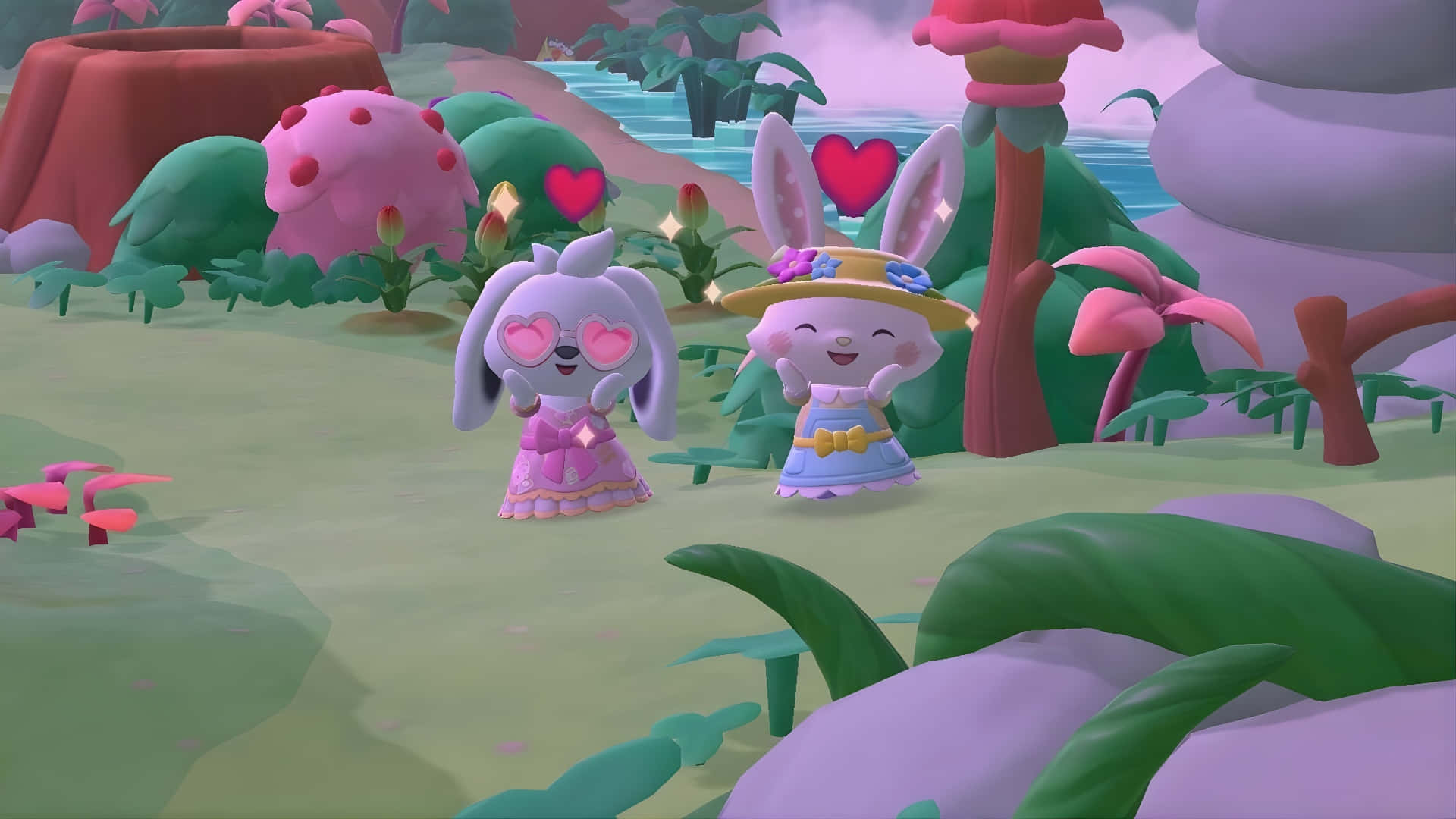 Wish Me Mell, cute forest friends, cartoon bunnies, Full HD Desktop Wallpaper
