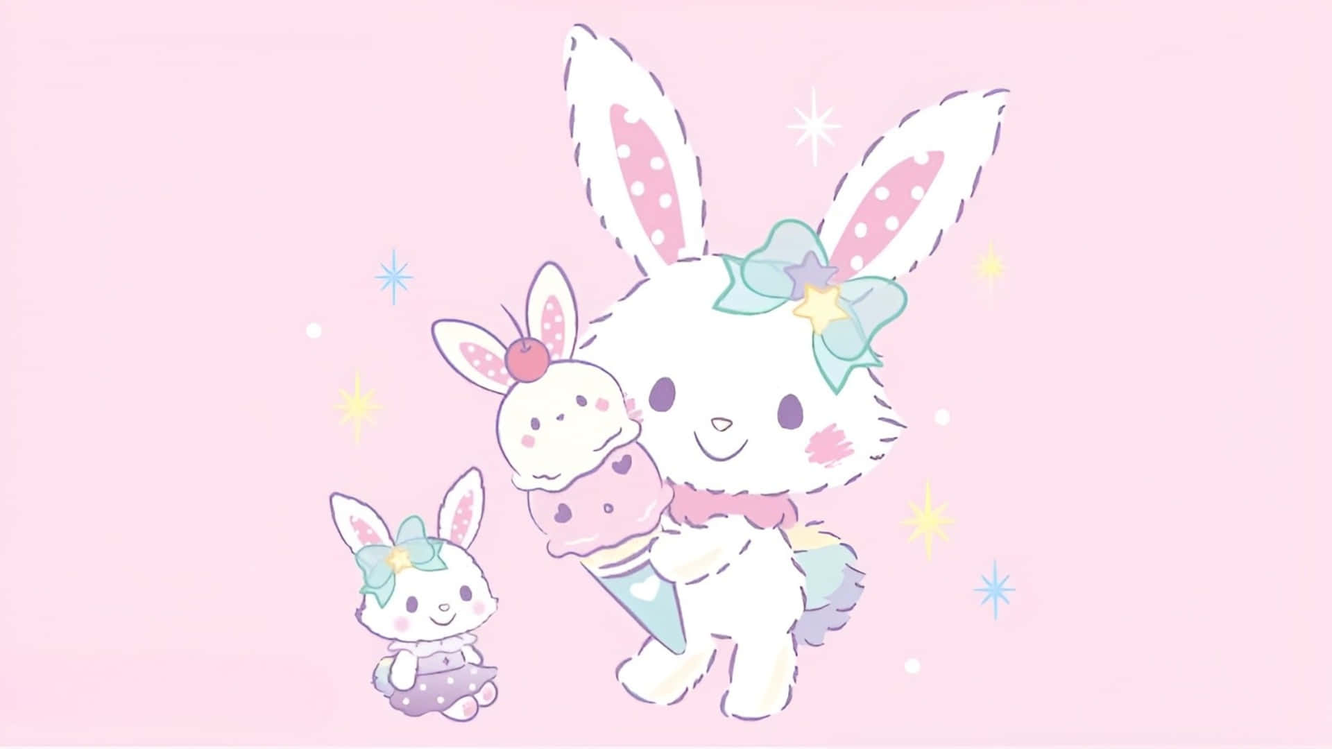 Wish me mell, bunny friends, white bunny characters, Full HD Desktop Wallpaper
