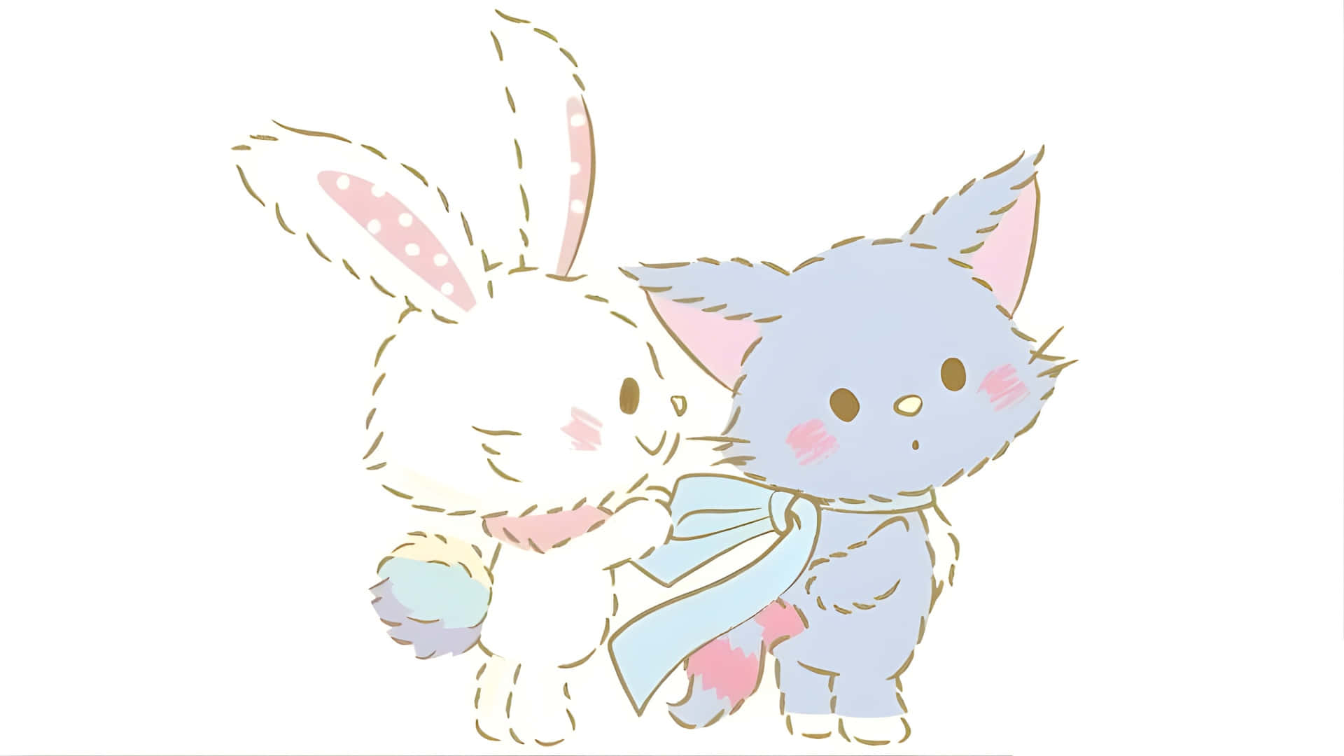 Wish me mell, cute white bunny, pink inner ears, Full HD Desktop Wallpaper