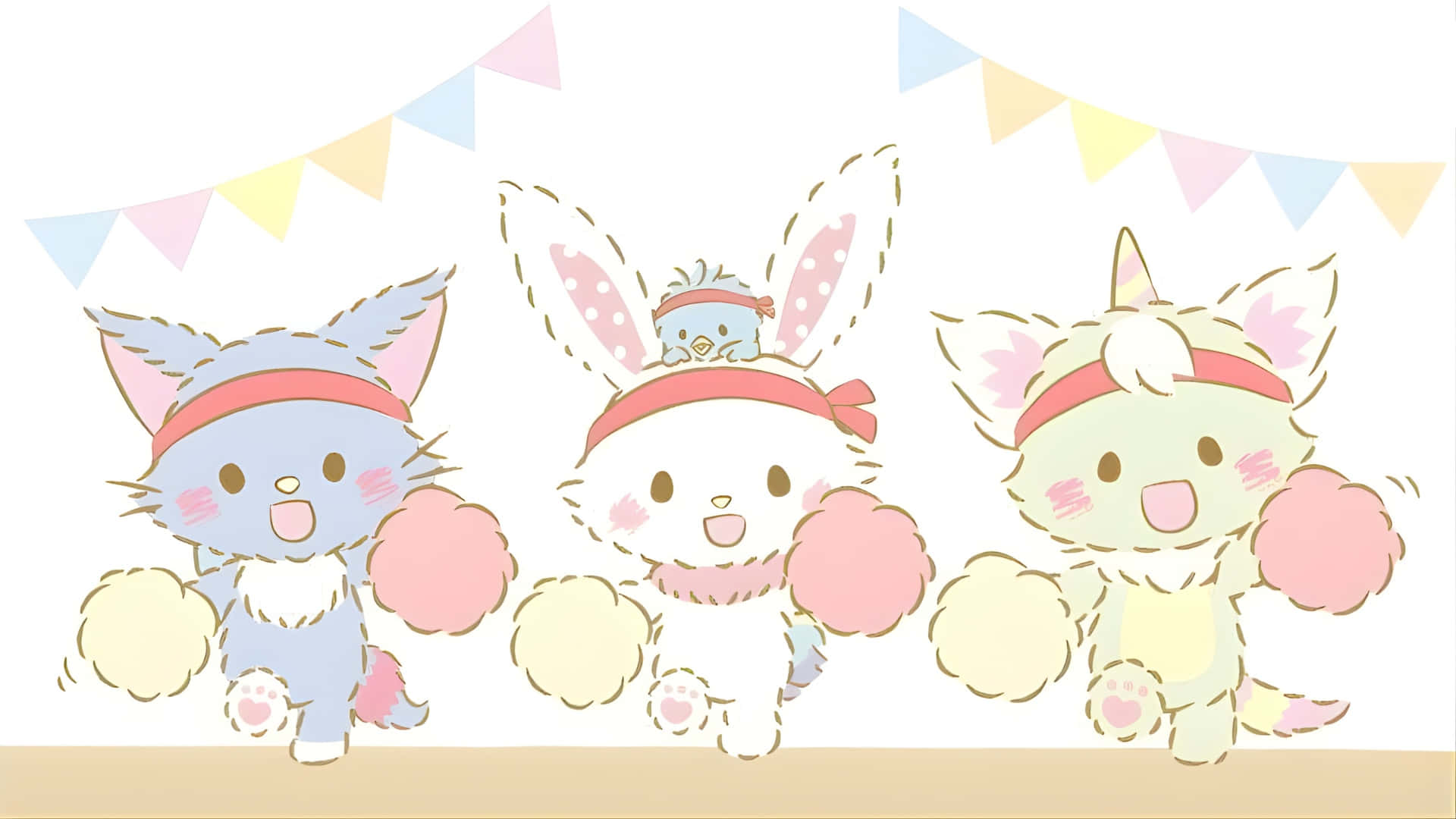 Wish me mell, cheerleading friends, pastel outfits, Full HD Desktop Wallpaper