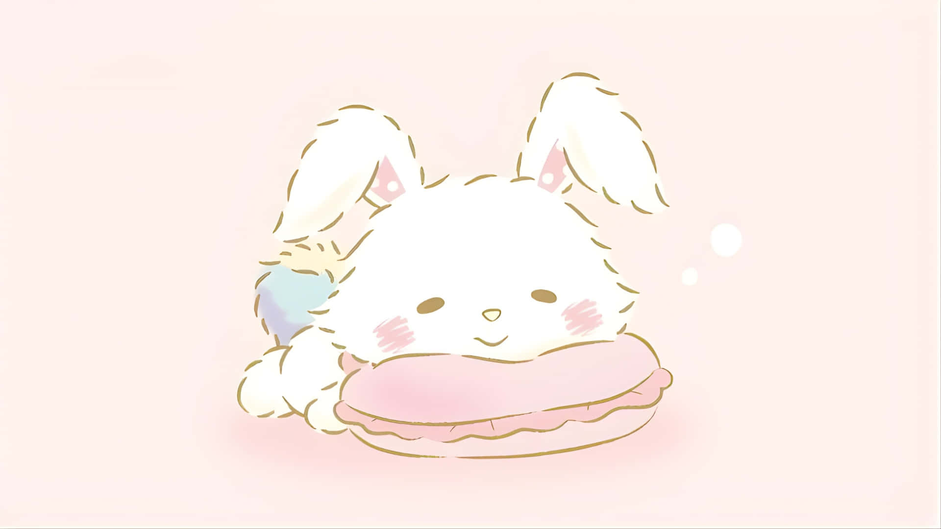 Wish me mell, cute bunny, pink macaron, Full HD Desktop Wallpaper