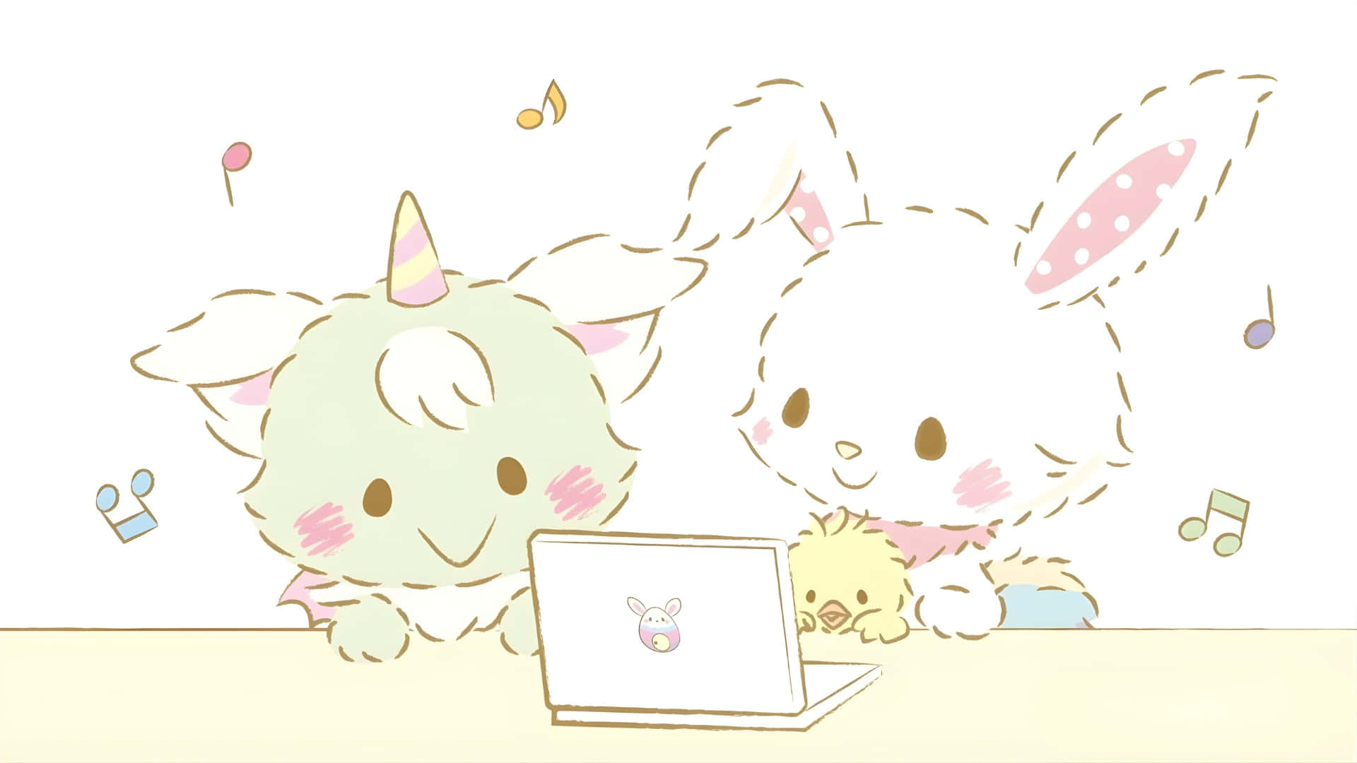 Wish Me Mell, cute fluffy cartoon characters, bunny ears, Full HD Desktop Wallpaper
