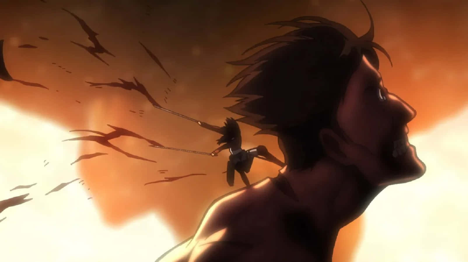 Wit Studio, anime warrior, giant's neck, HD Desktop Wallpaper