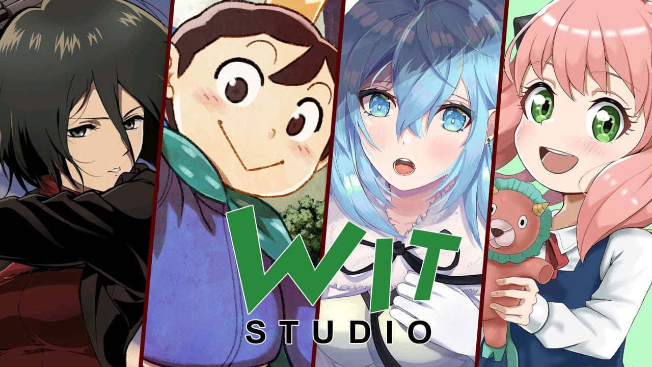 Wit Studio, anime characters, vertical panels, HD Desktop Wallpaper