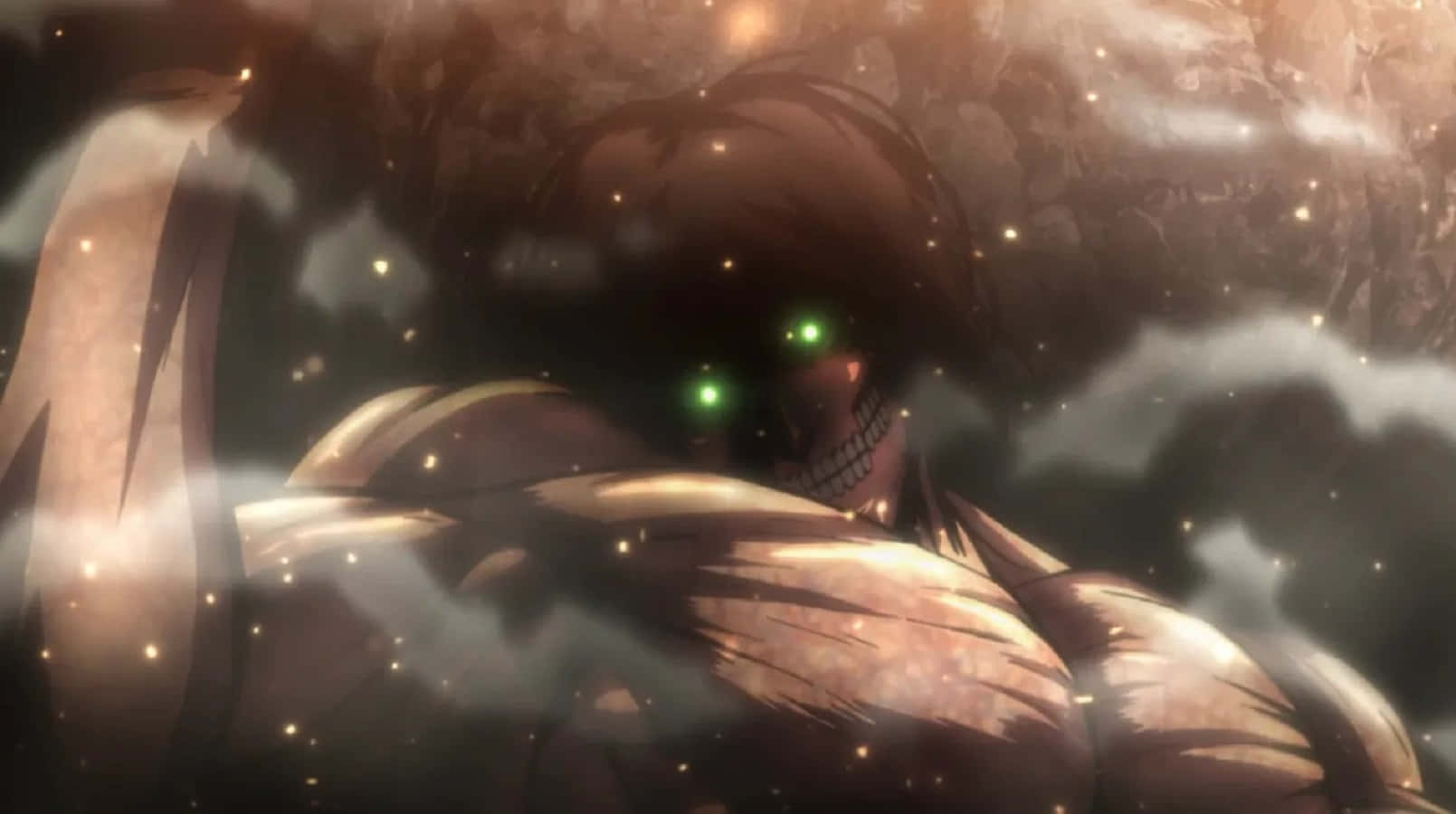 Wit Studio, colossal titan, glowing green eyes, HD Desktop Wallpaper