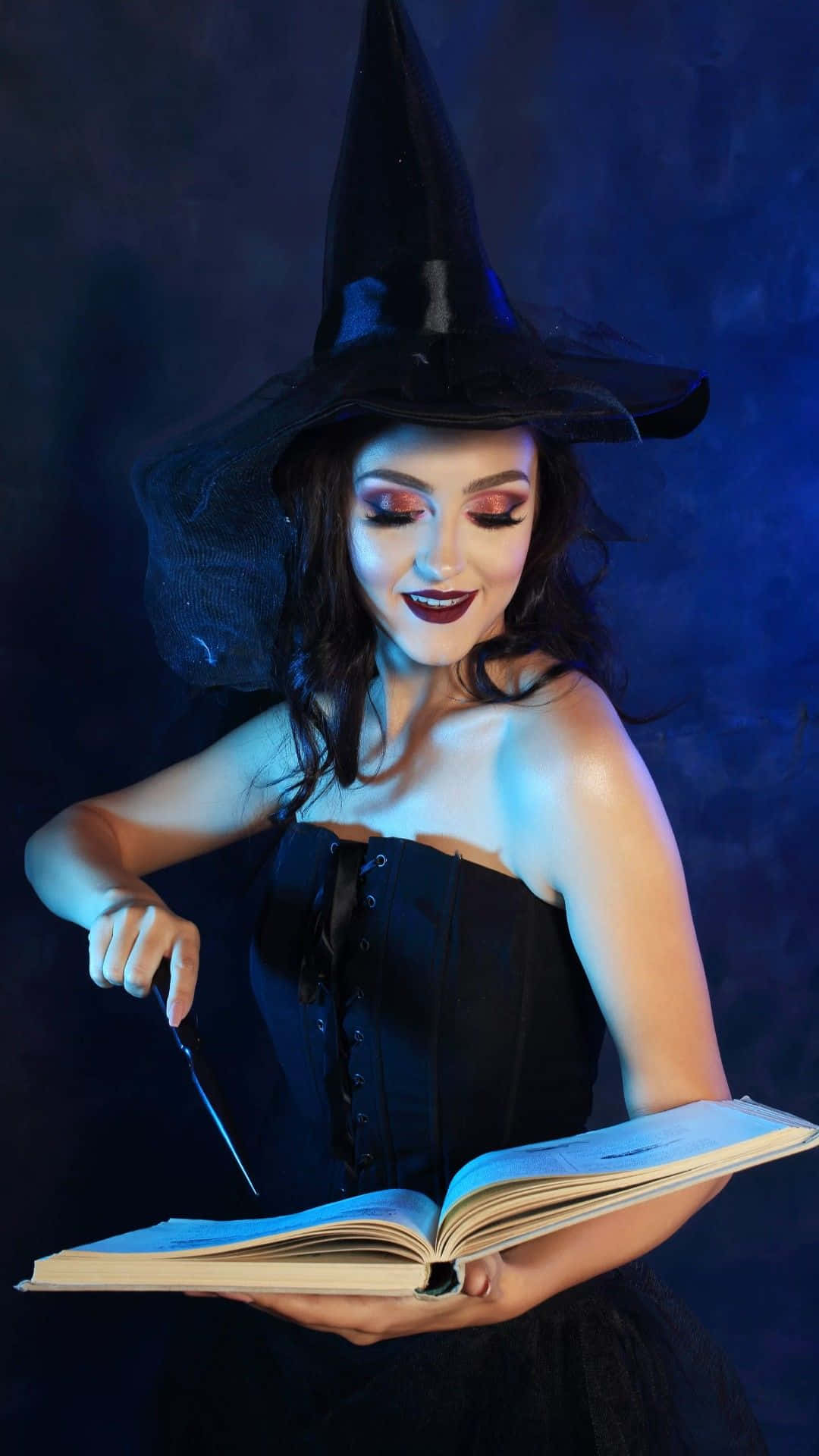 witch, black hat, corset, Full HD Phone Wallpaper