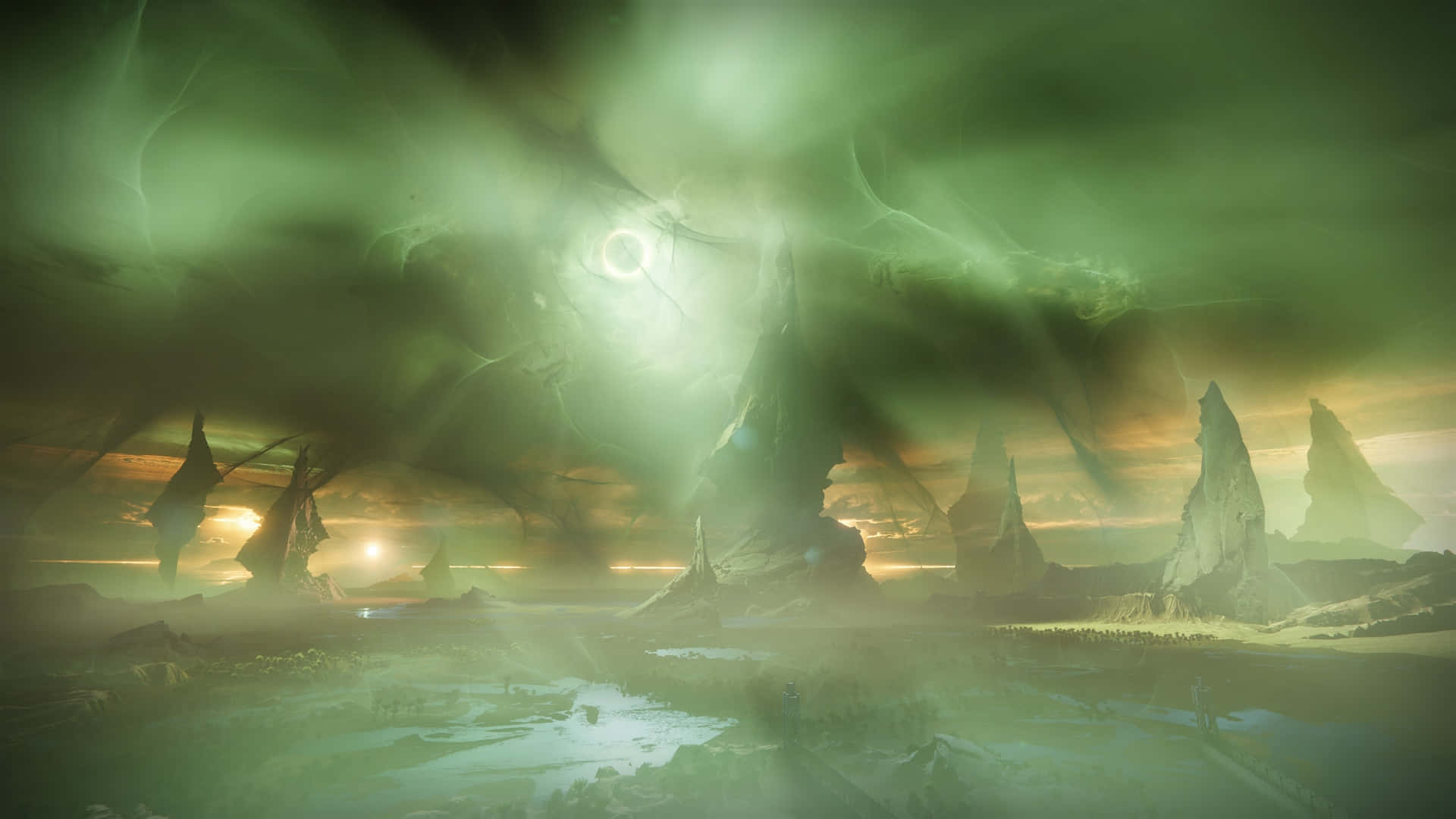 Witch Queen, surreal alien landscape, jagged rock formations, Full HD Desktop Wallpaper