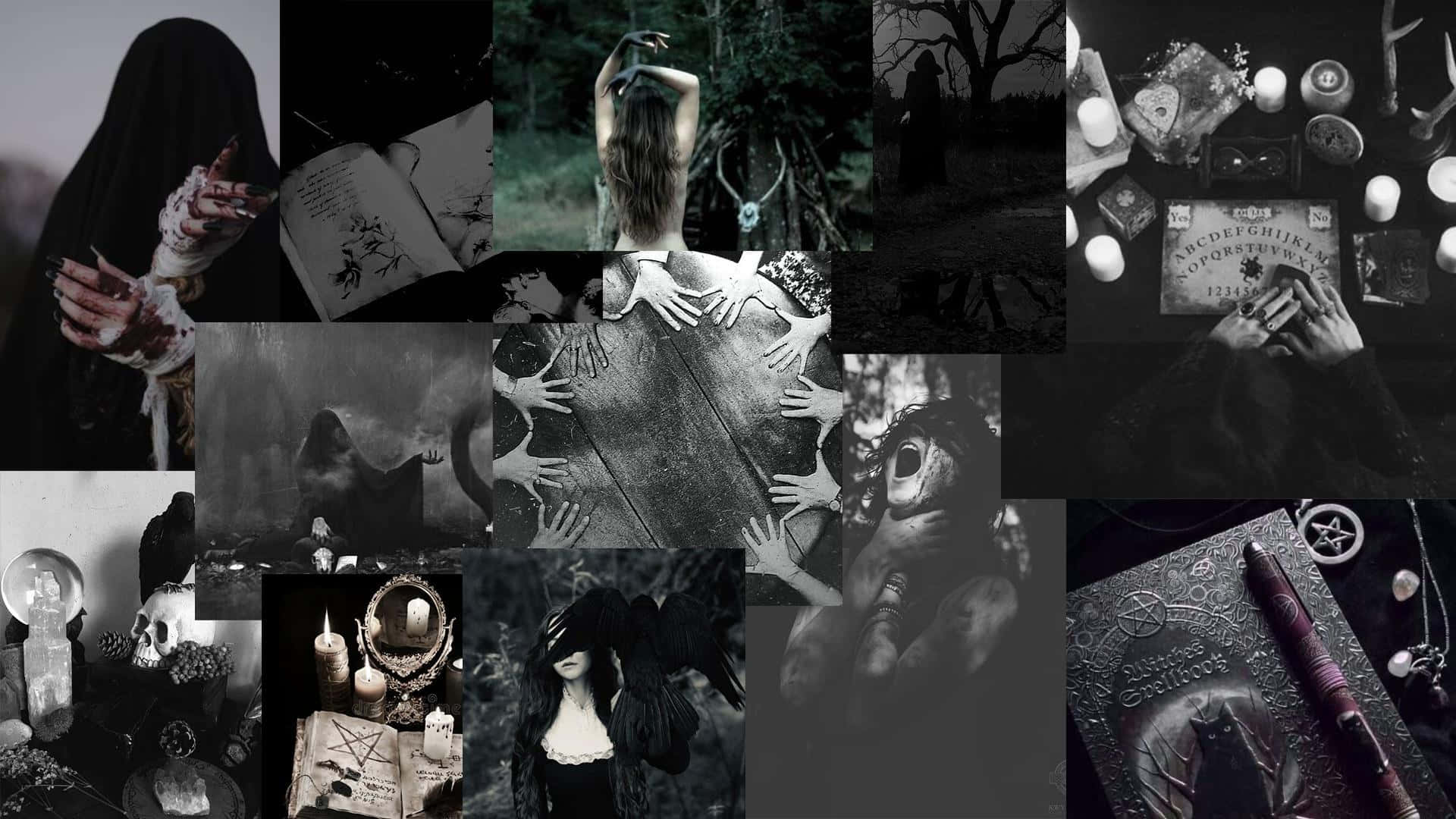 Witch Queen, occult imagery, hooded figures, Full HD Desktop Wallpaper