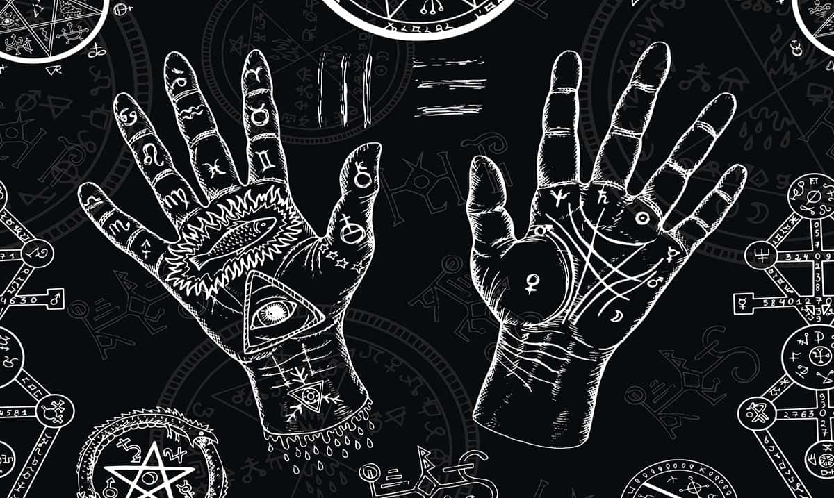 witch aesthetic, occult symbols, mystical sigils, SD Desktop Wallpaper