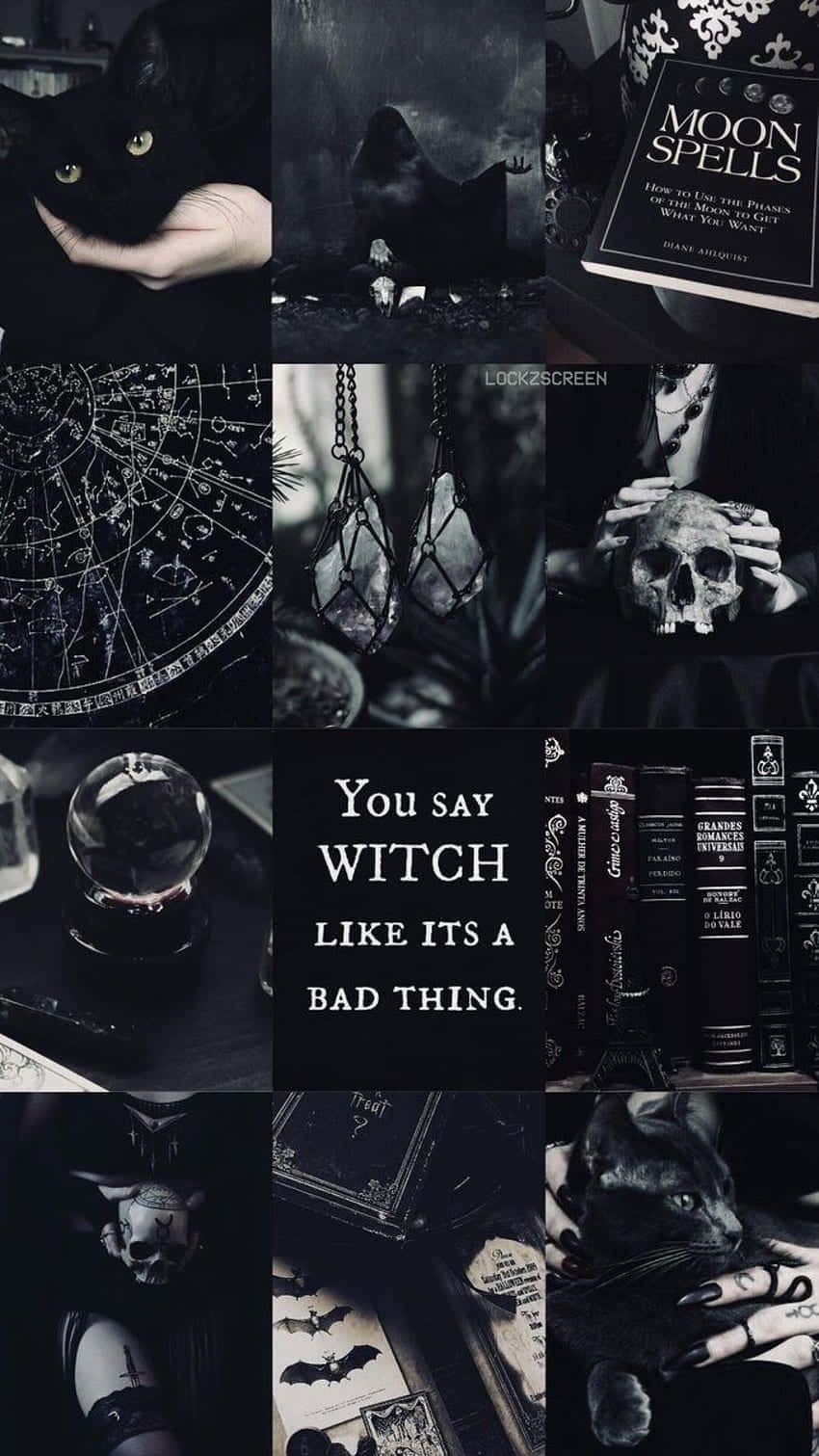 Witchcraft Aesthetic, black cat, moon, HD Phone Wallpaper