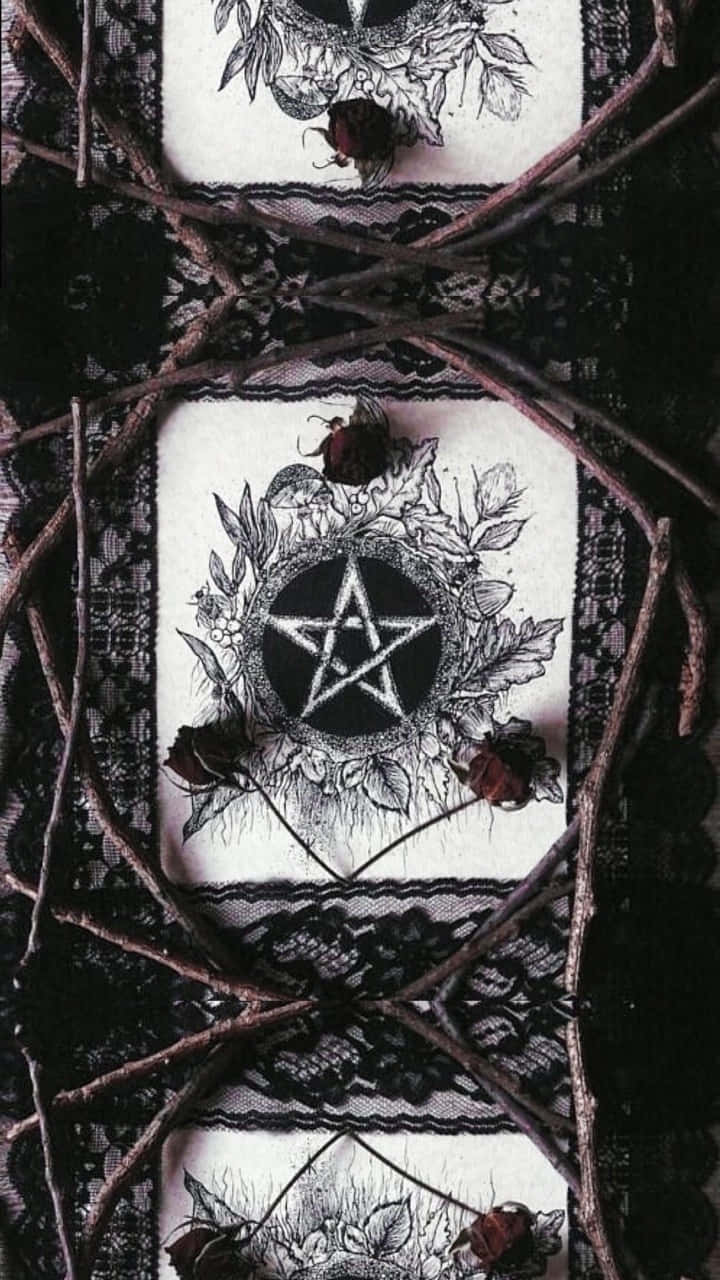 witchcraft, pentagram, roses, HD Phone Wallpaper