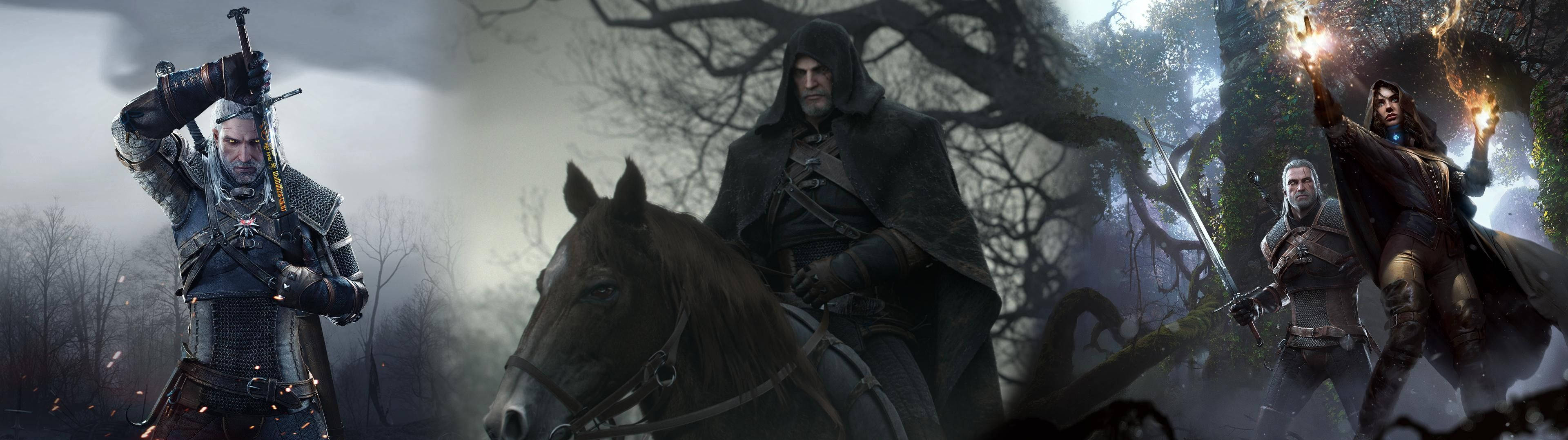 Witcher 3, dark fantasy warrior, sword, 4K Desktop Wallpaper