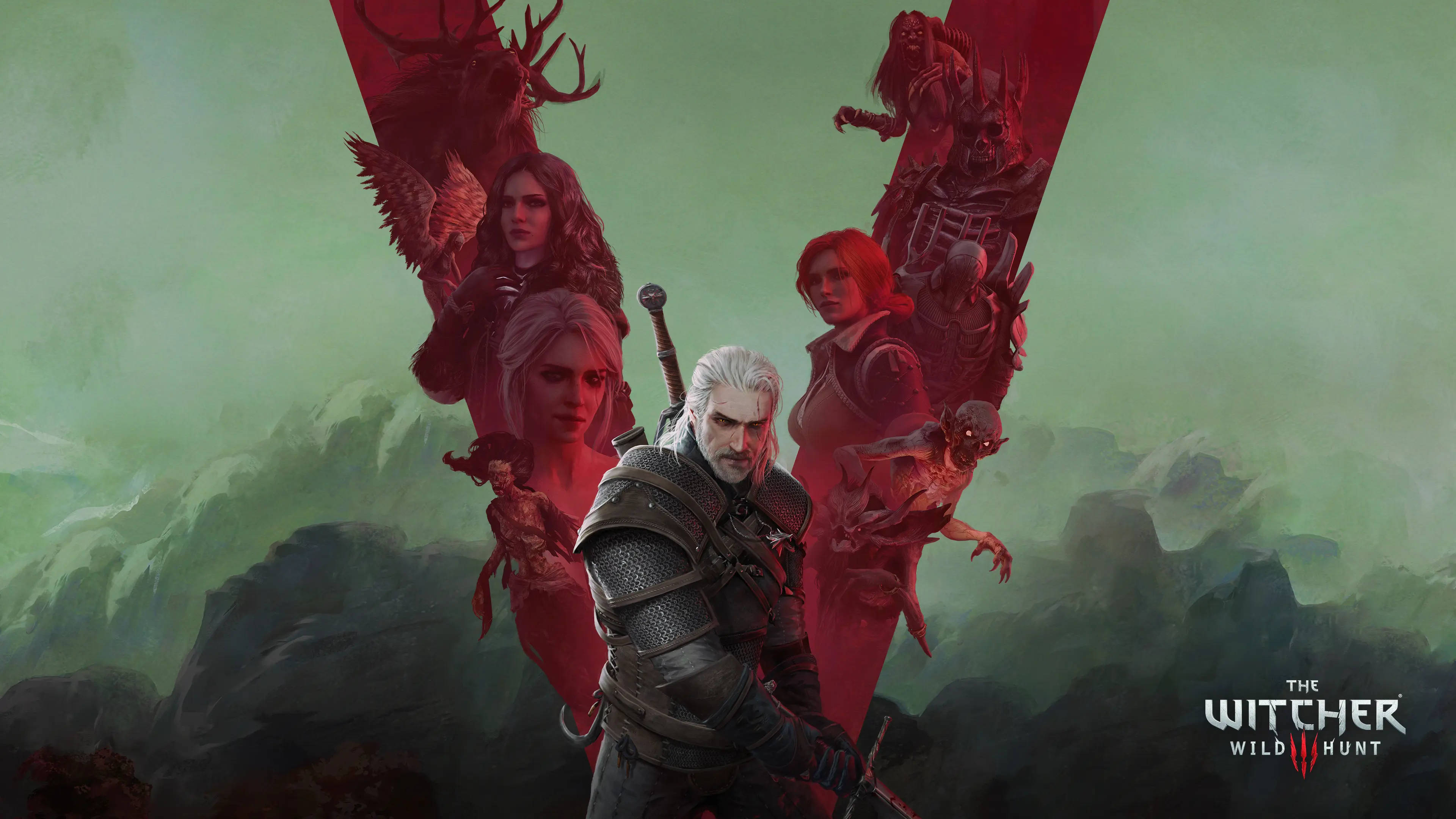 Witcher 3 4K, white hair, armor, 4K Desktop Wallpaper