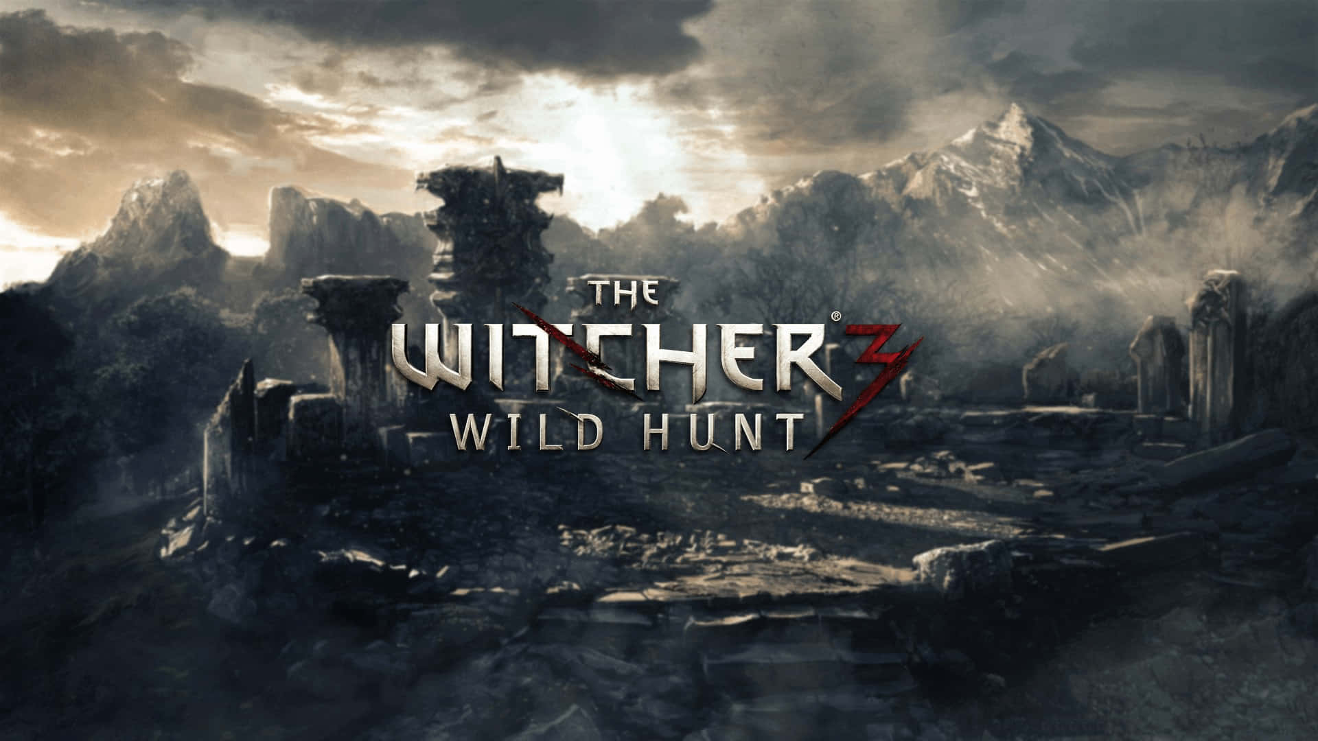 Witcher 3, fantasy landscape, ruined stone structures, Full HD Desktop Wallpaper