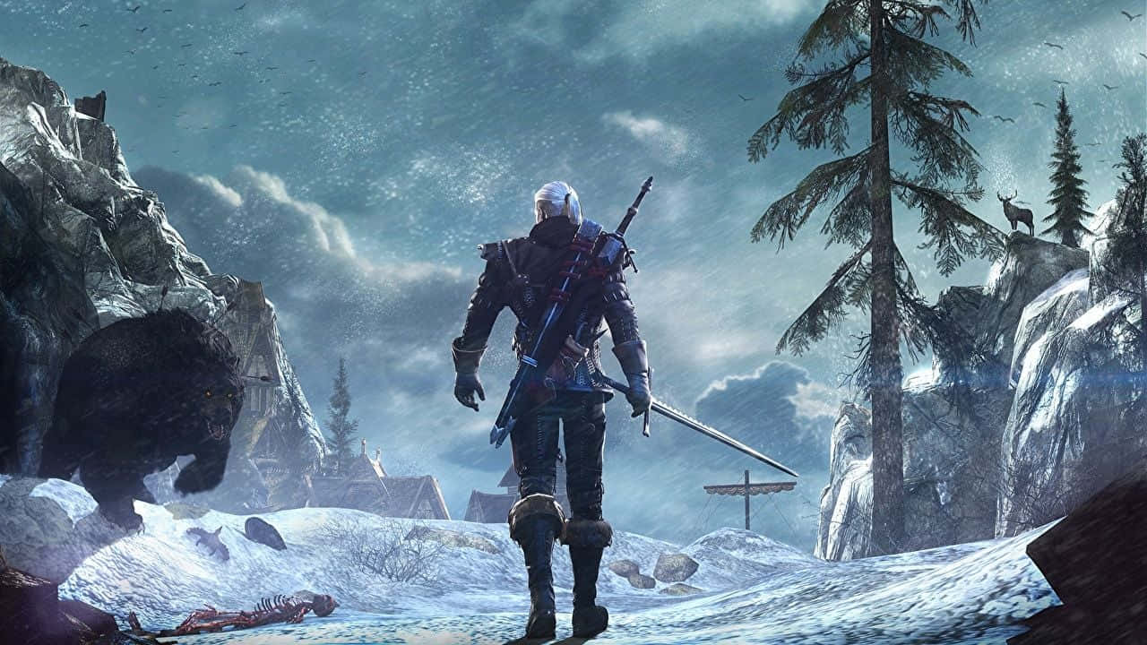 Witcher 3, desktop, snowy forest, HD Desktop Wallpaper