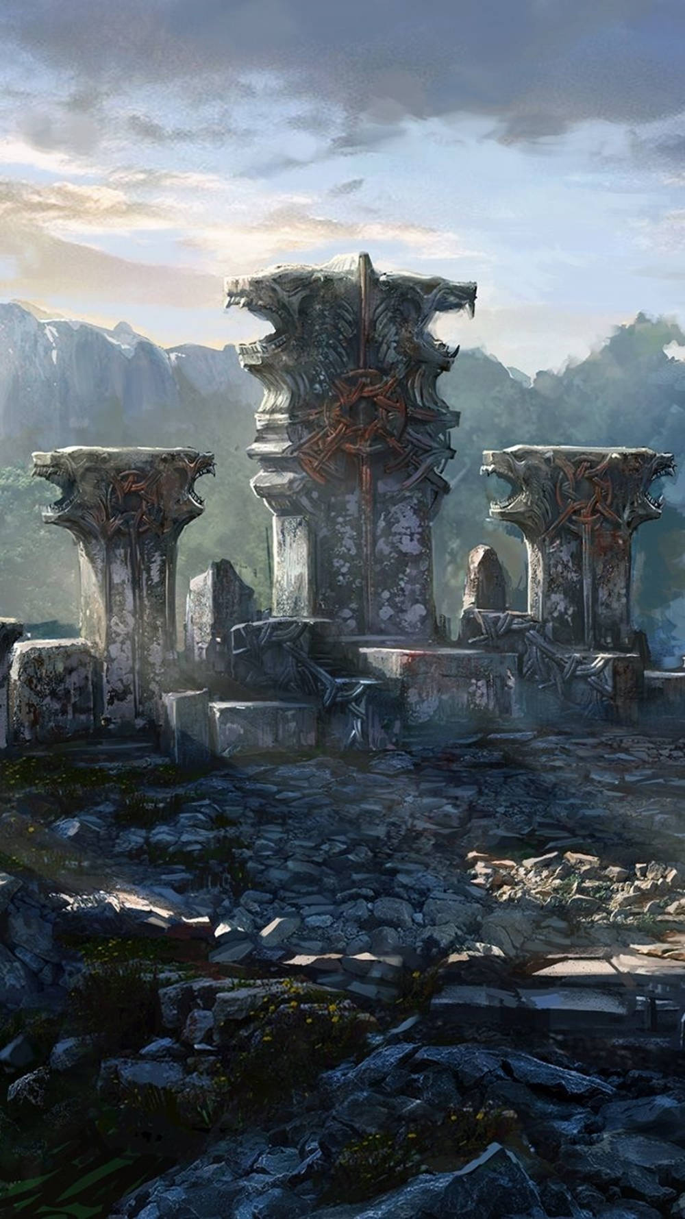 Witcher 3, ruins, sigils, HD Phone Wallpaper