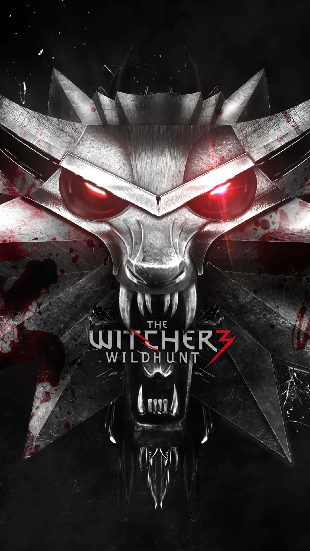 Witcher 3, silver medallion logo, silver wolf head, Full HD Phone Wallpaper