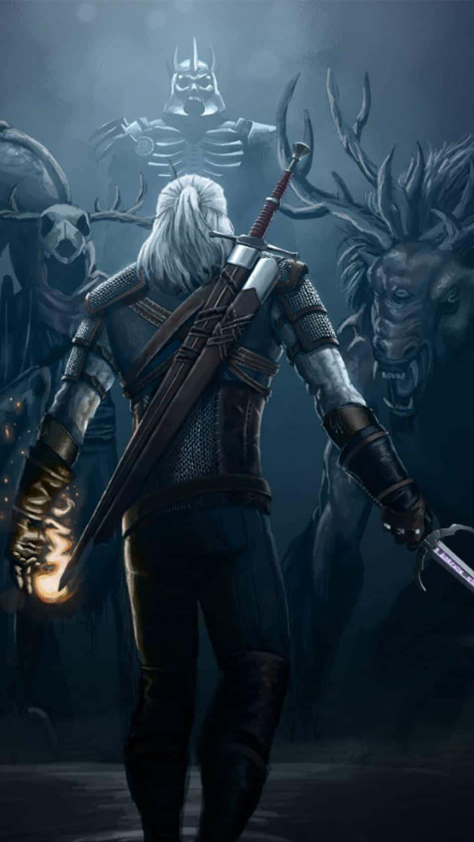 Witcher 3, white-haired warrior, armor, HD Phone Wallpaper