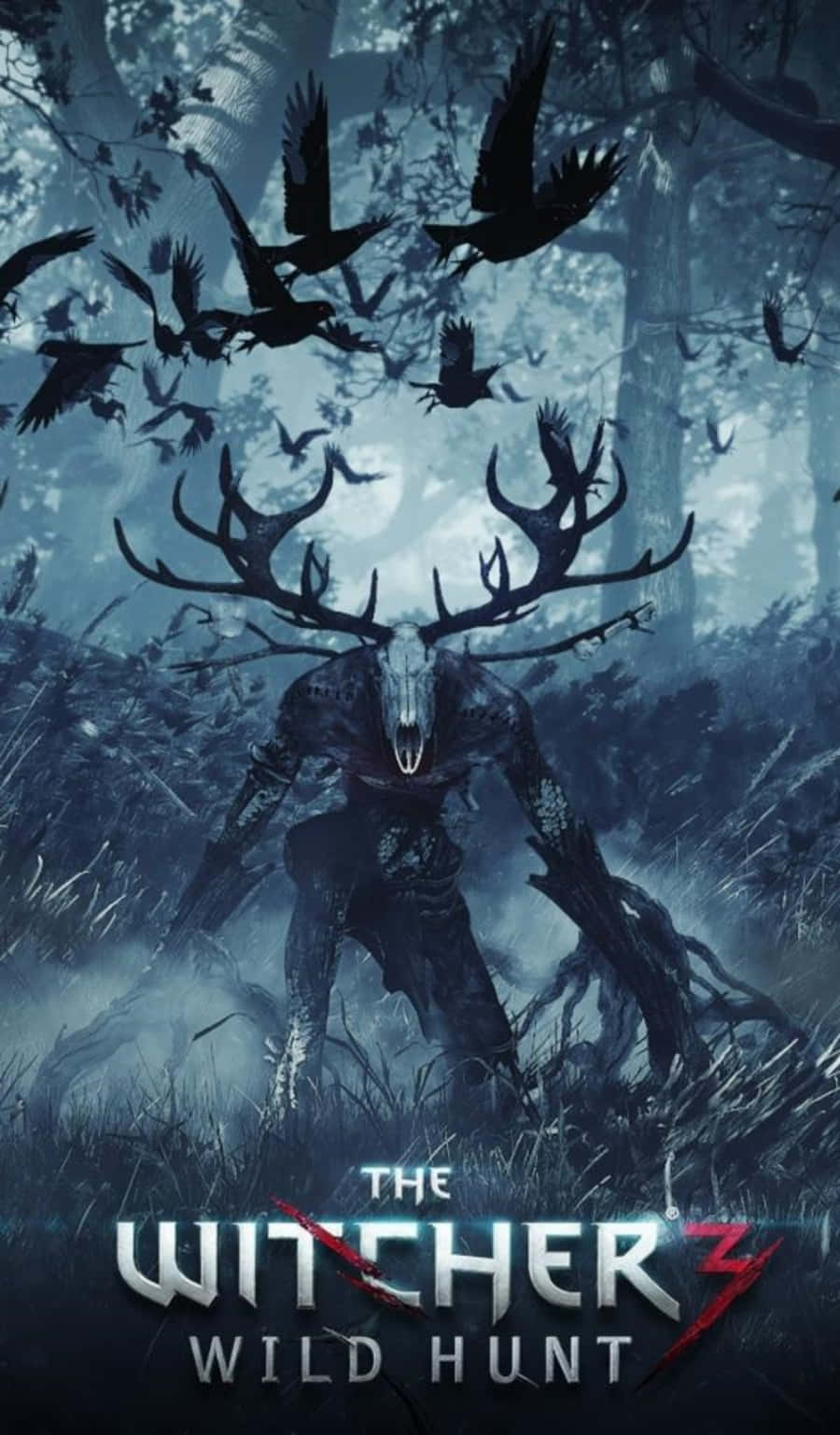 Witcher 3 Phone, monstrous deer-headed creature, glowing eyes, HD Phone Wallpaper