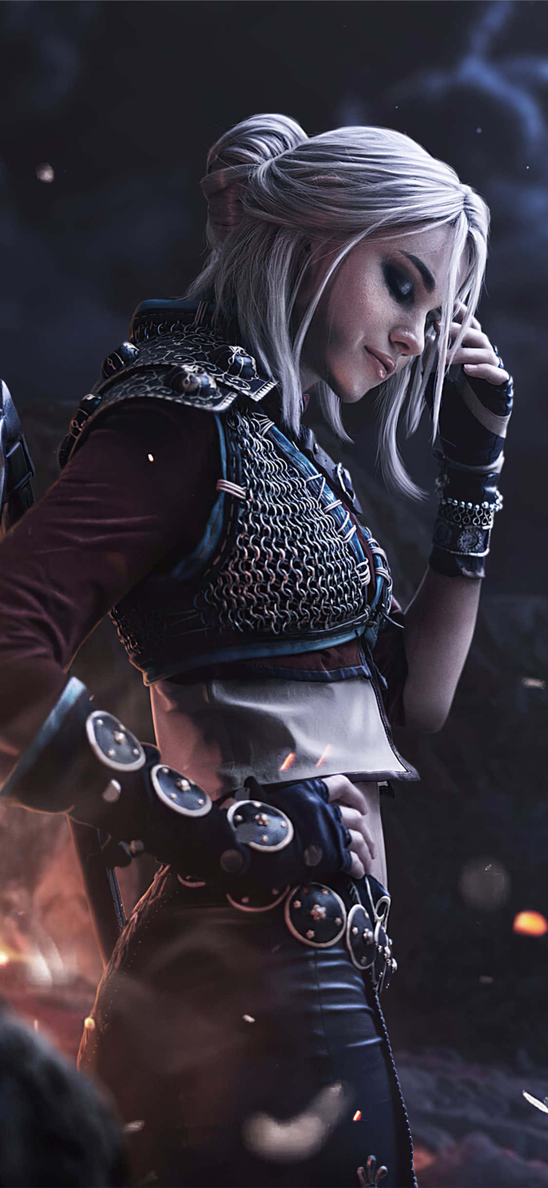 Witcher 3, fantasy warrior, silver hair, Full HD Phone Wallpaper