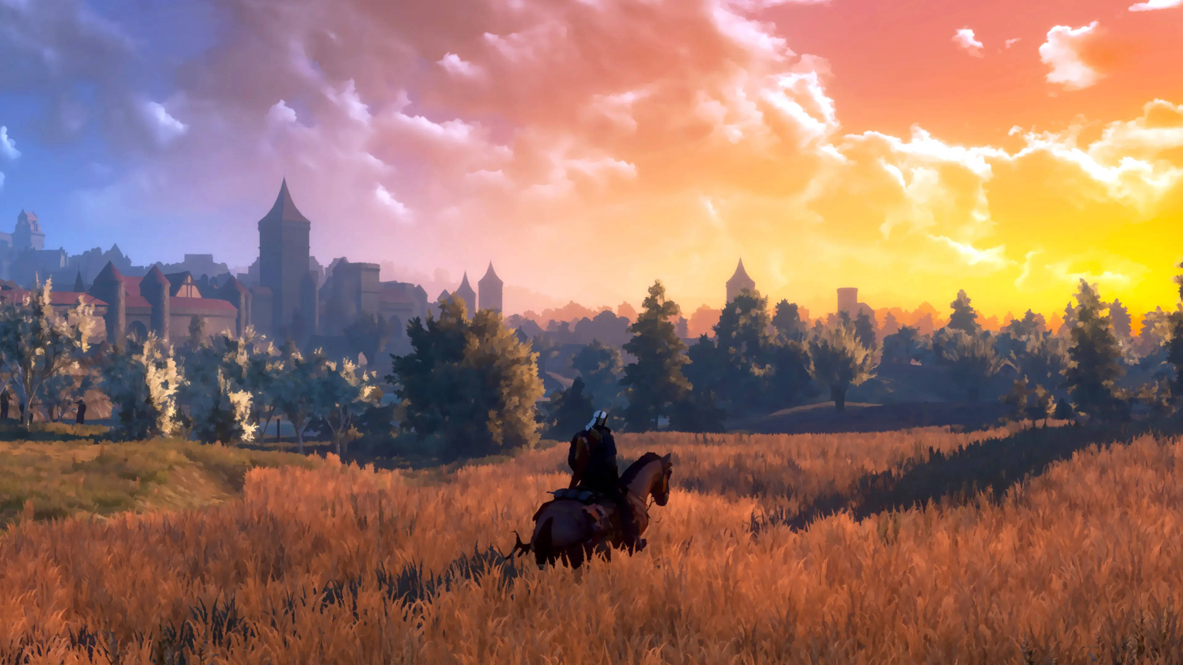 Witcher 3, 4K, golden grasslands, 4K Desktop Wallpaper