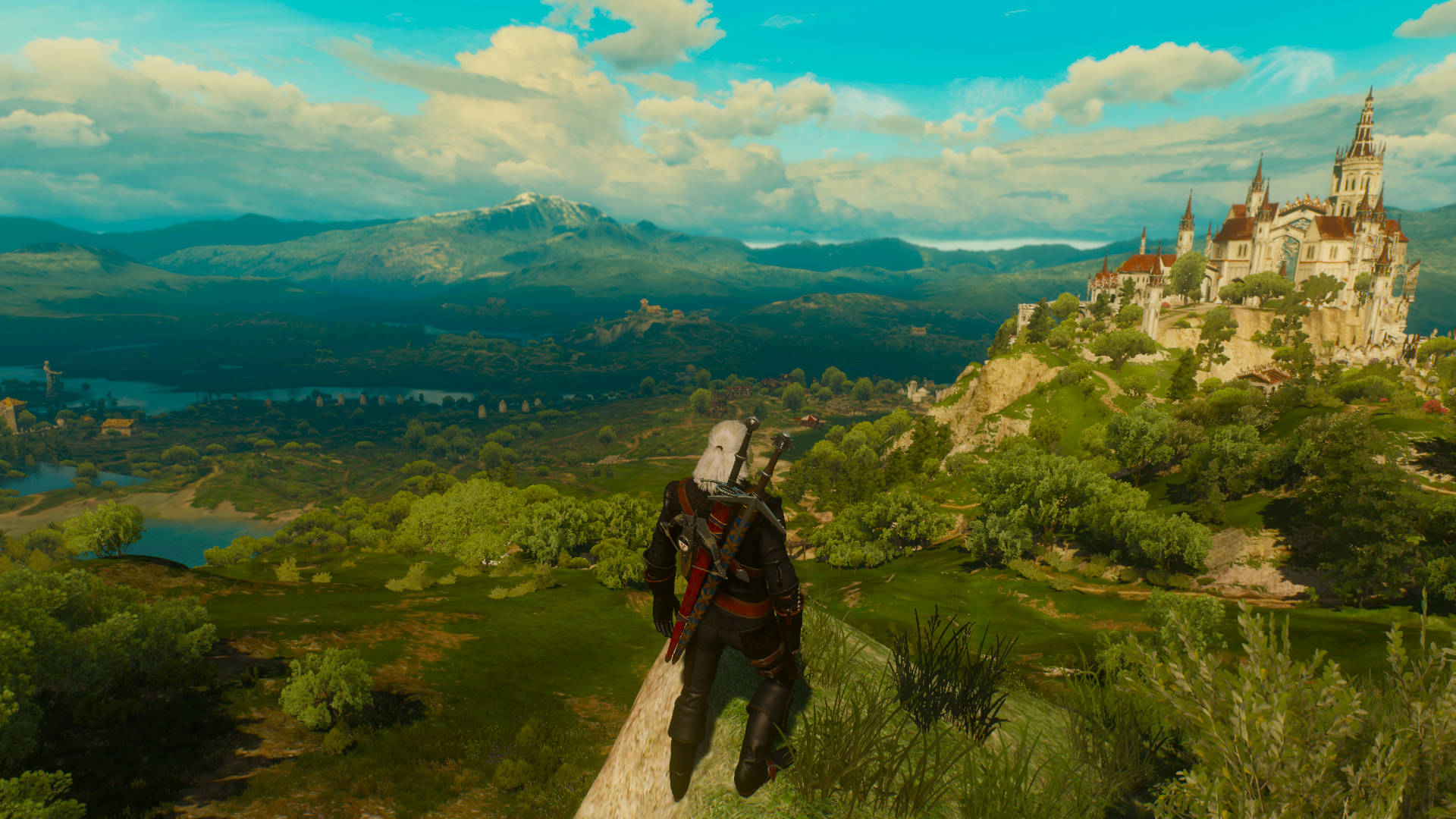 Witcher 4K, castle, cliff, Full HD Desktop Wallpaper