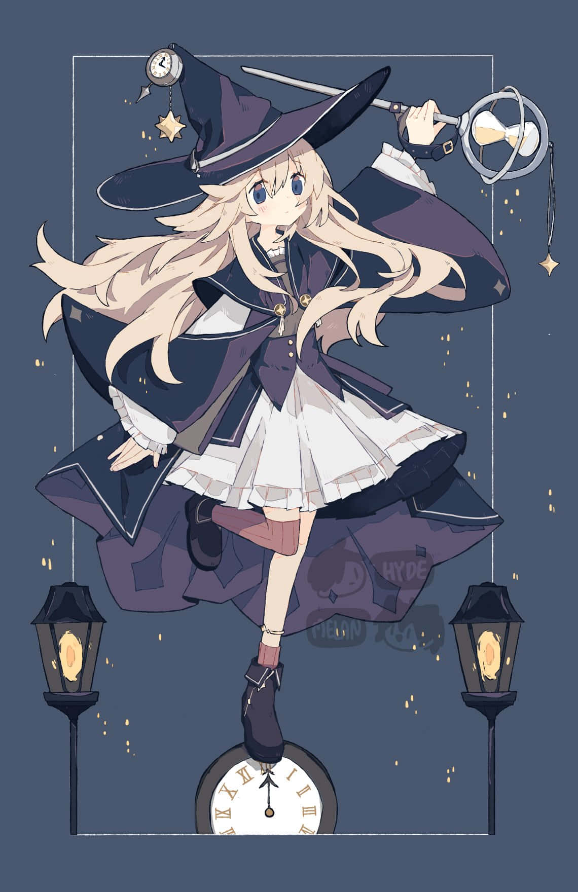 Witching Hour, anime witch, blonde hair, HD Phone Wallpaper
