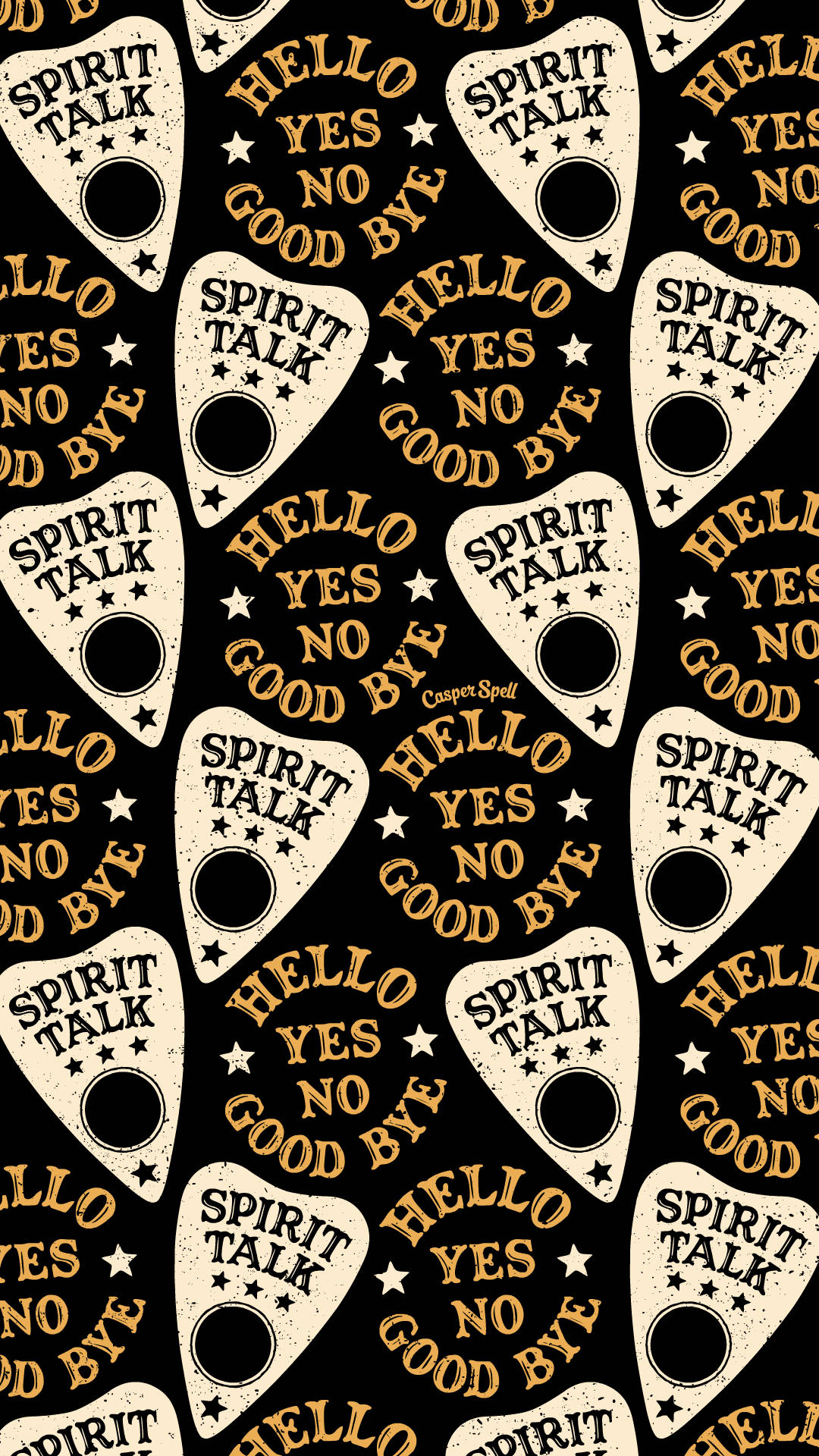 Witchy Ouija Art, vintage-style spirit talk guitar picks, hello yes no good bye text, Full HD Phone Wallpaper