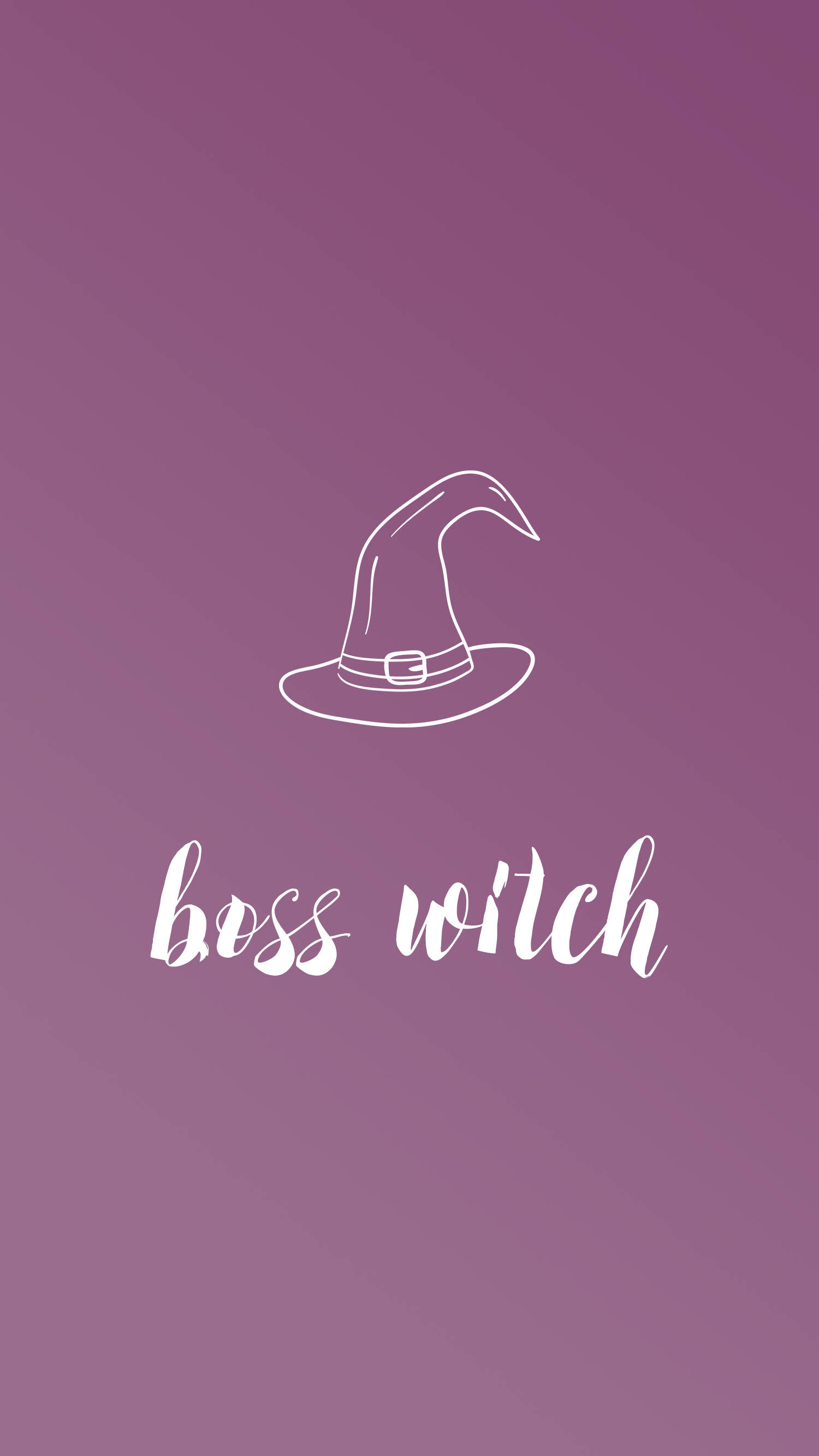 witch hat, boss witch, soft purple gradient background, 2K Phone Wallpaper