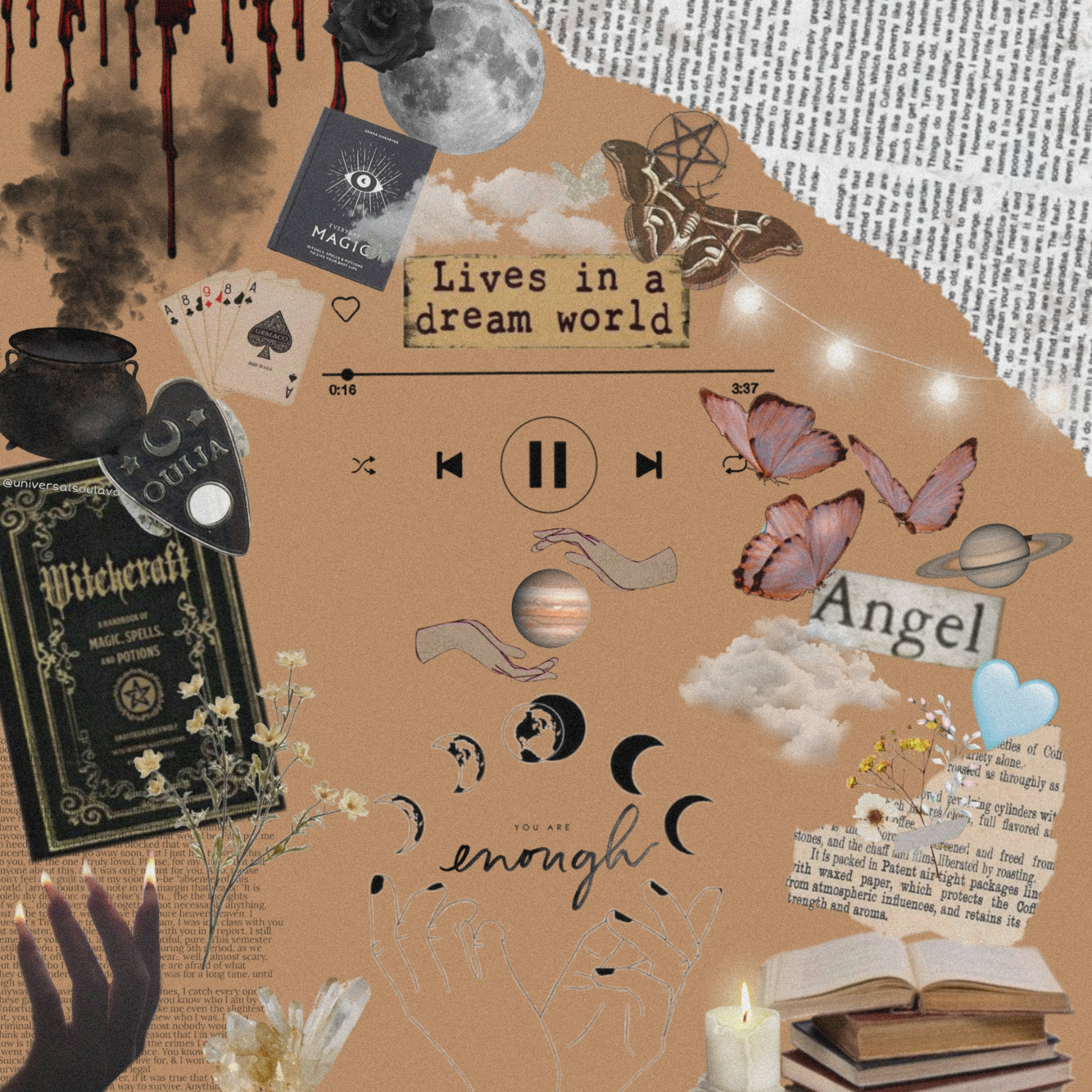 Witchy, Light Academia, occult books, Full HD Desktop Wallpaper