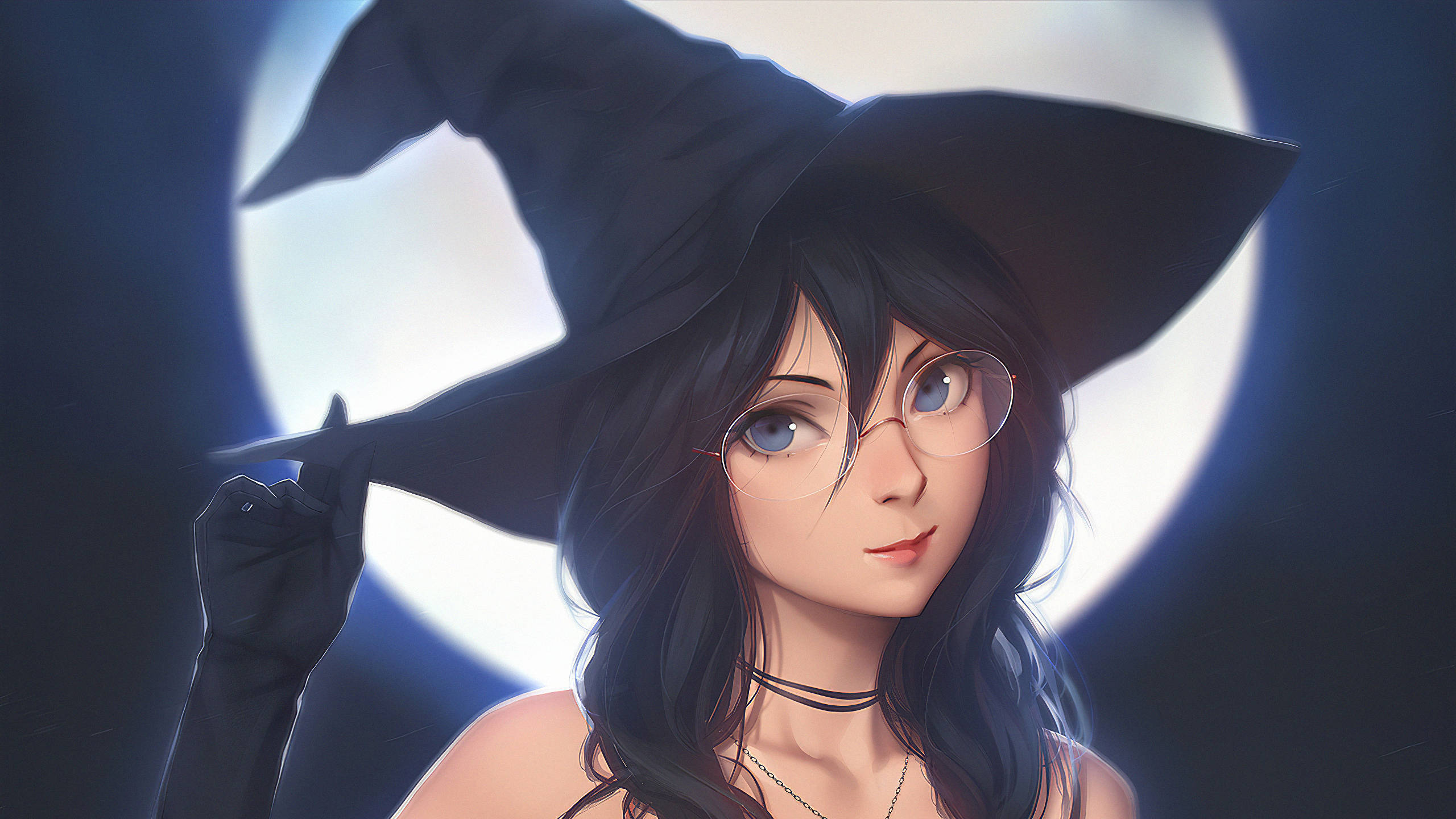 Witchy Eyeglasses, young witch, glasses, 2K Desktop Wallpaper