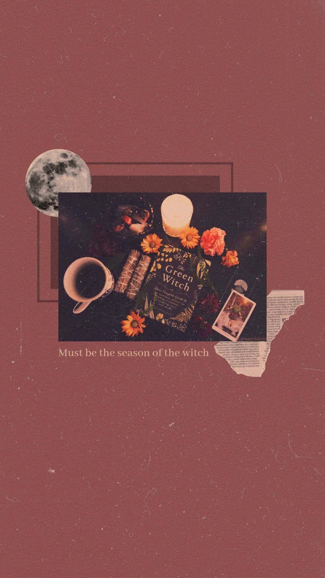 witchy, vintage, maroon, Full HD Phone Wallpaper
