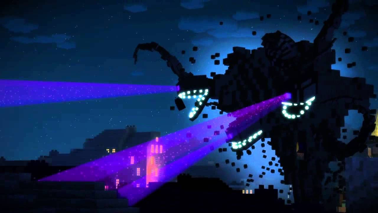 destructive wither storm, glowing eyes, purple lasers, HD Desktop Wallpaper