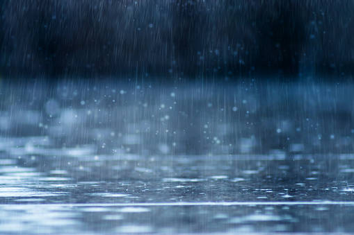 Wither Storm, cool blue tones, heavy raindrops, SD Desktop Wallpaper