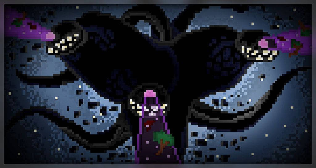 Wither Storm, pixel art, purple robes, SD Desktop Wallpaper