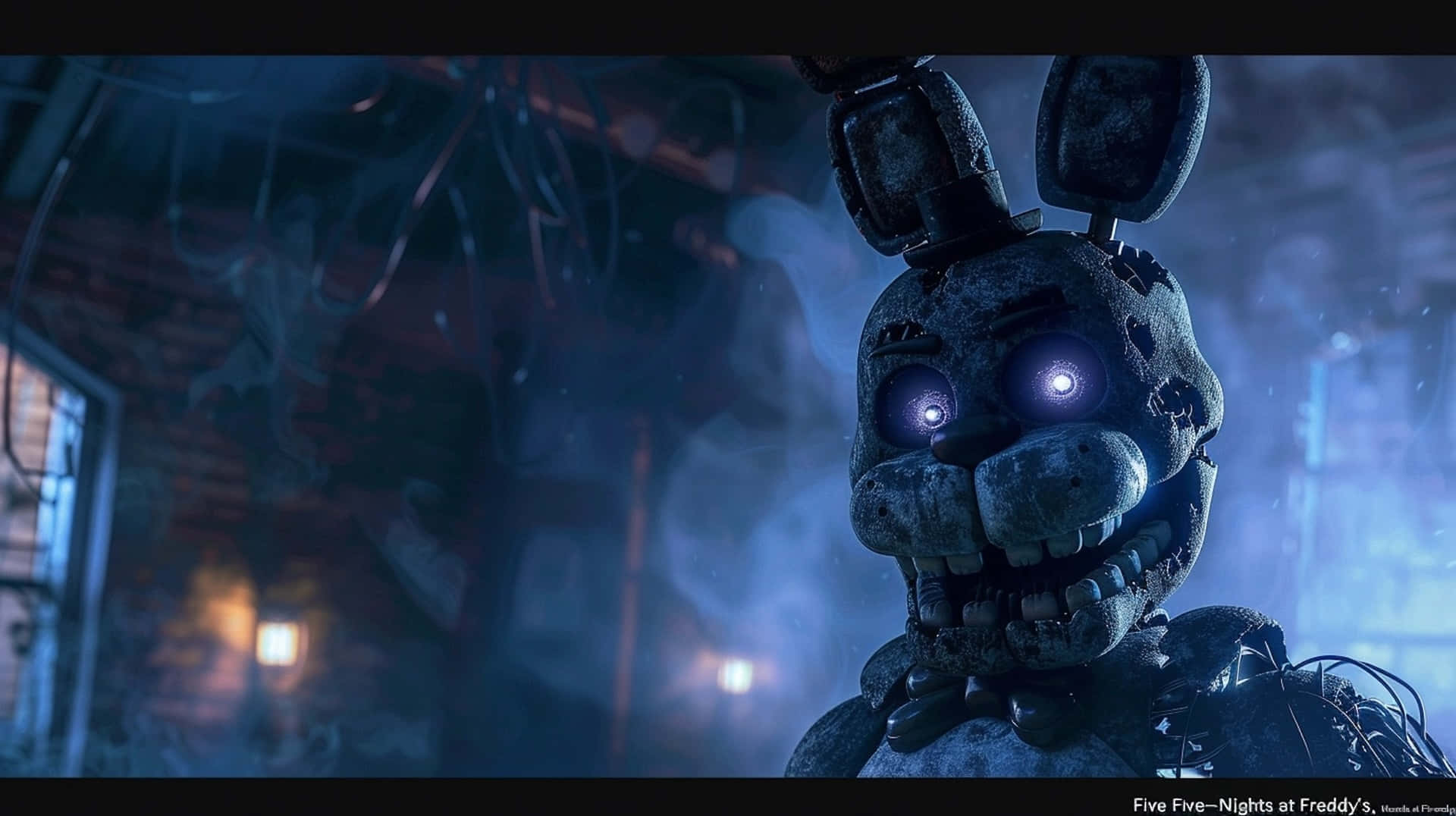 Withered Bonnie, F Na F, glowing eyes, Full HD Desktop Wallpaper