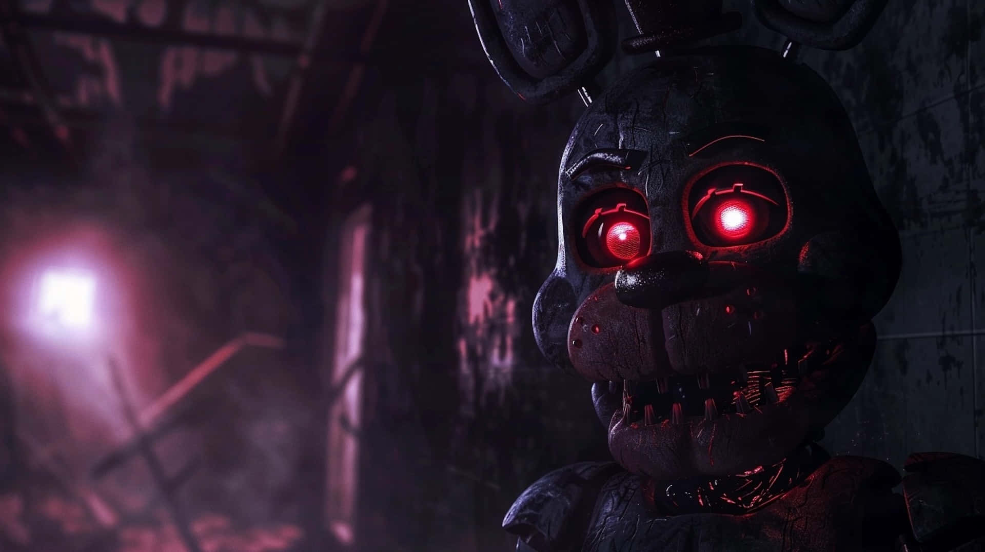 Withered Bonnie, F Na F, glowing red eyes, Full HD Desktop Wallpaper
