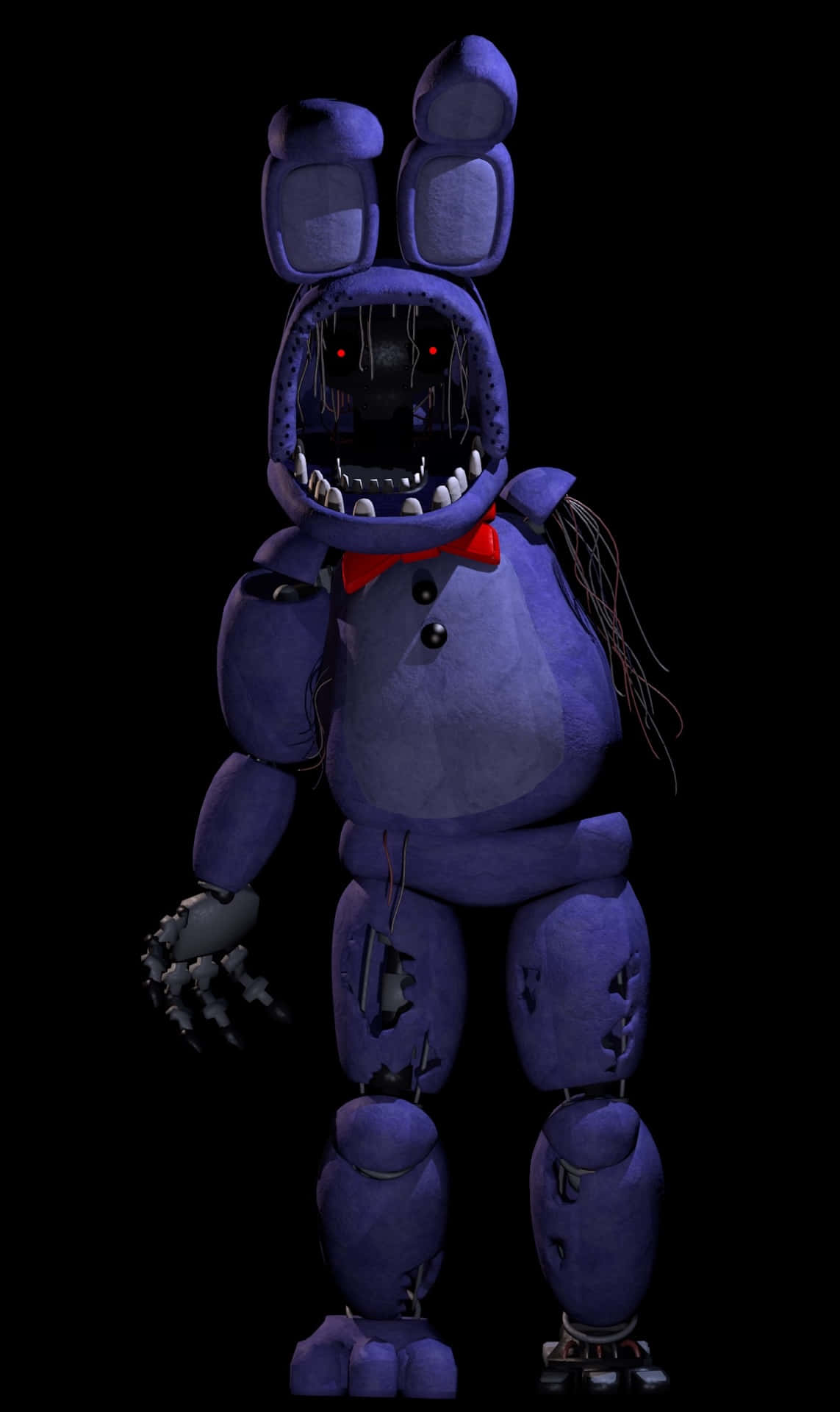 Withered Bonnie, F N A F, purple animatronic rabbit, Full HD Phone Wallpaper