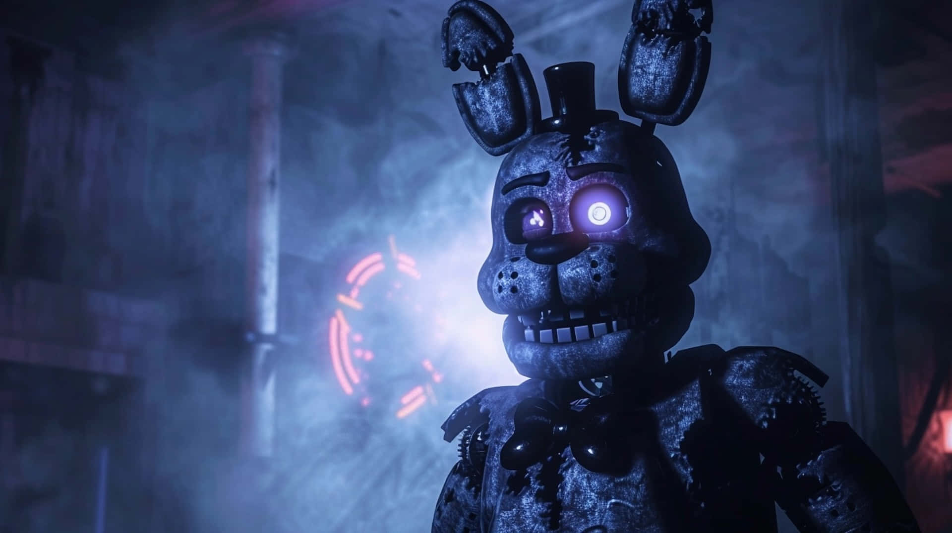 Withered Bonnie, F Na F, glowing purple eyes, Full HD Desktop Wallpaper