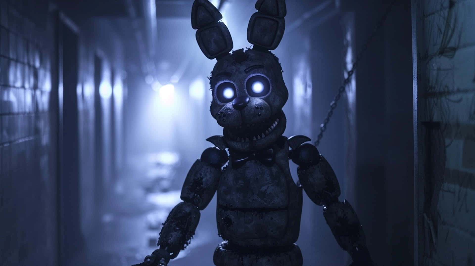 Withered Bonnie, corridor, flickering lights, Full HD Desktop Wallpaper