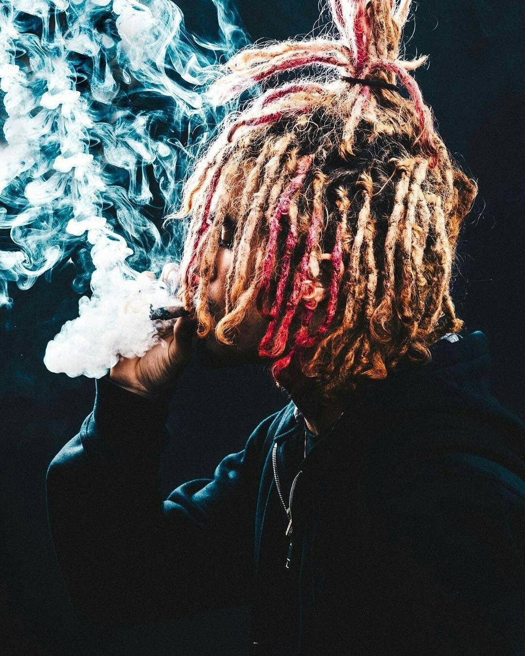 Wiz Khalifa, colorful dreadlocks, thick smoke, HD Phone Wallpaper